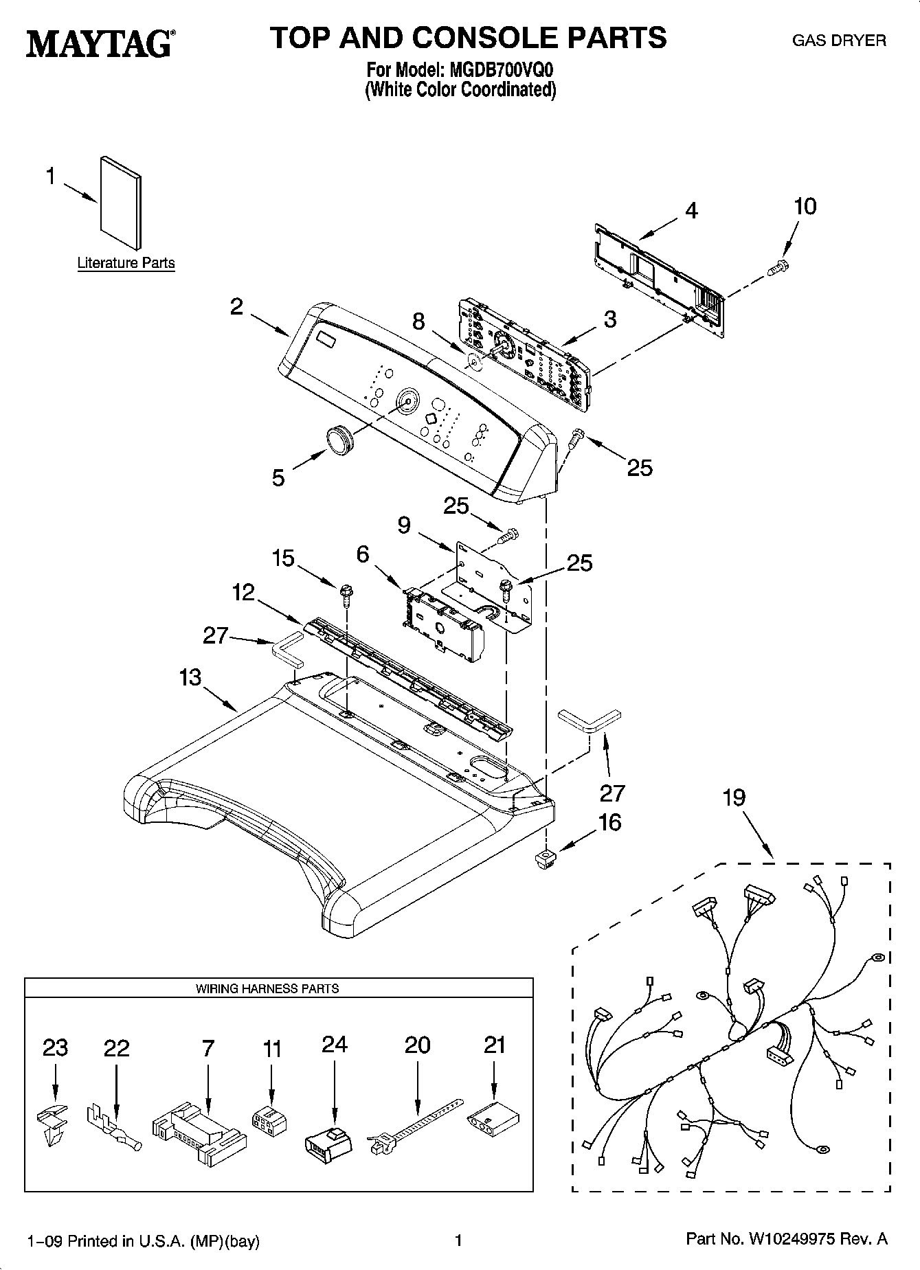 01 - TOP AND CONSOLE PARTS