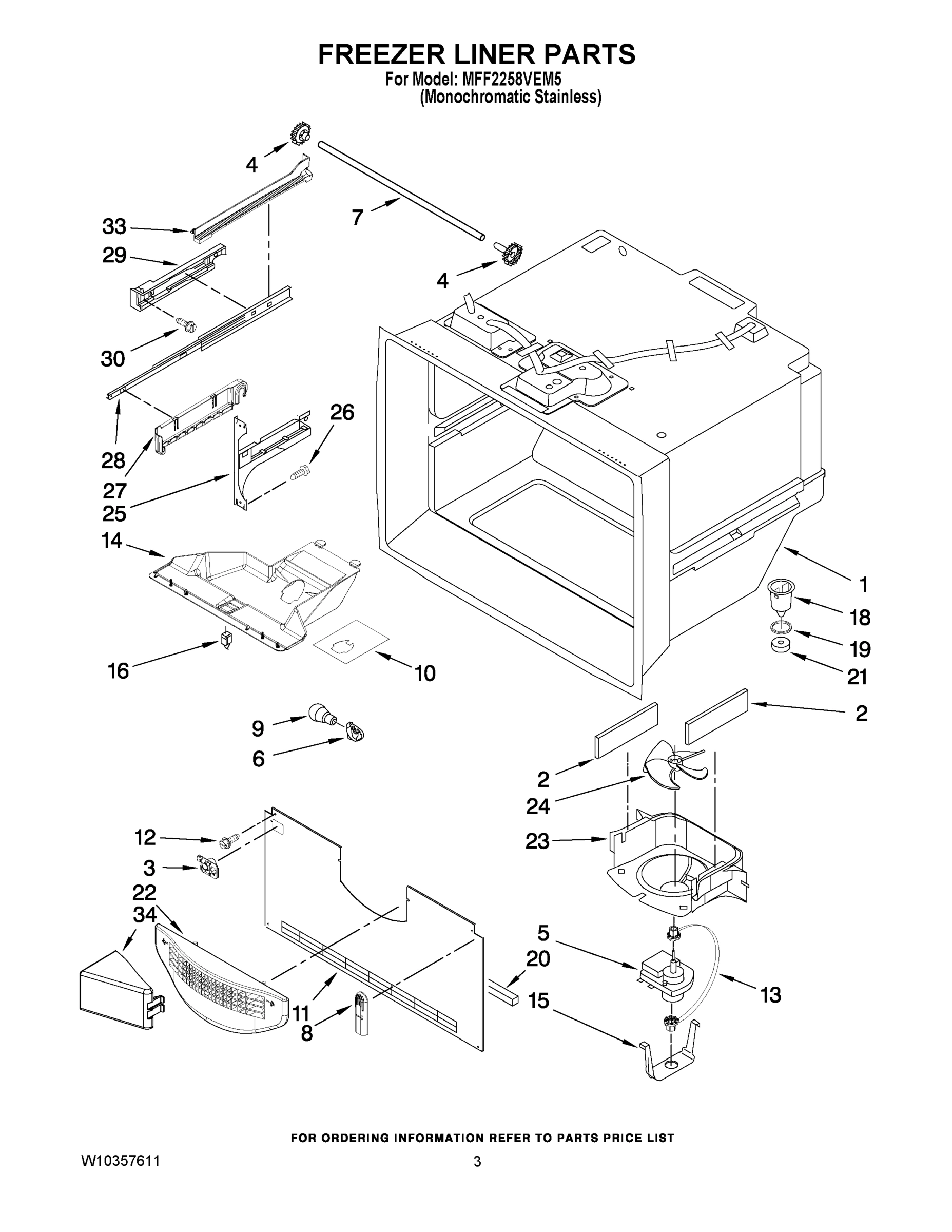 02 - FREEZER LINER PARTS