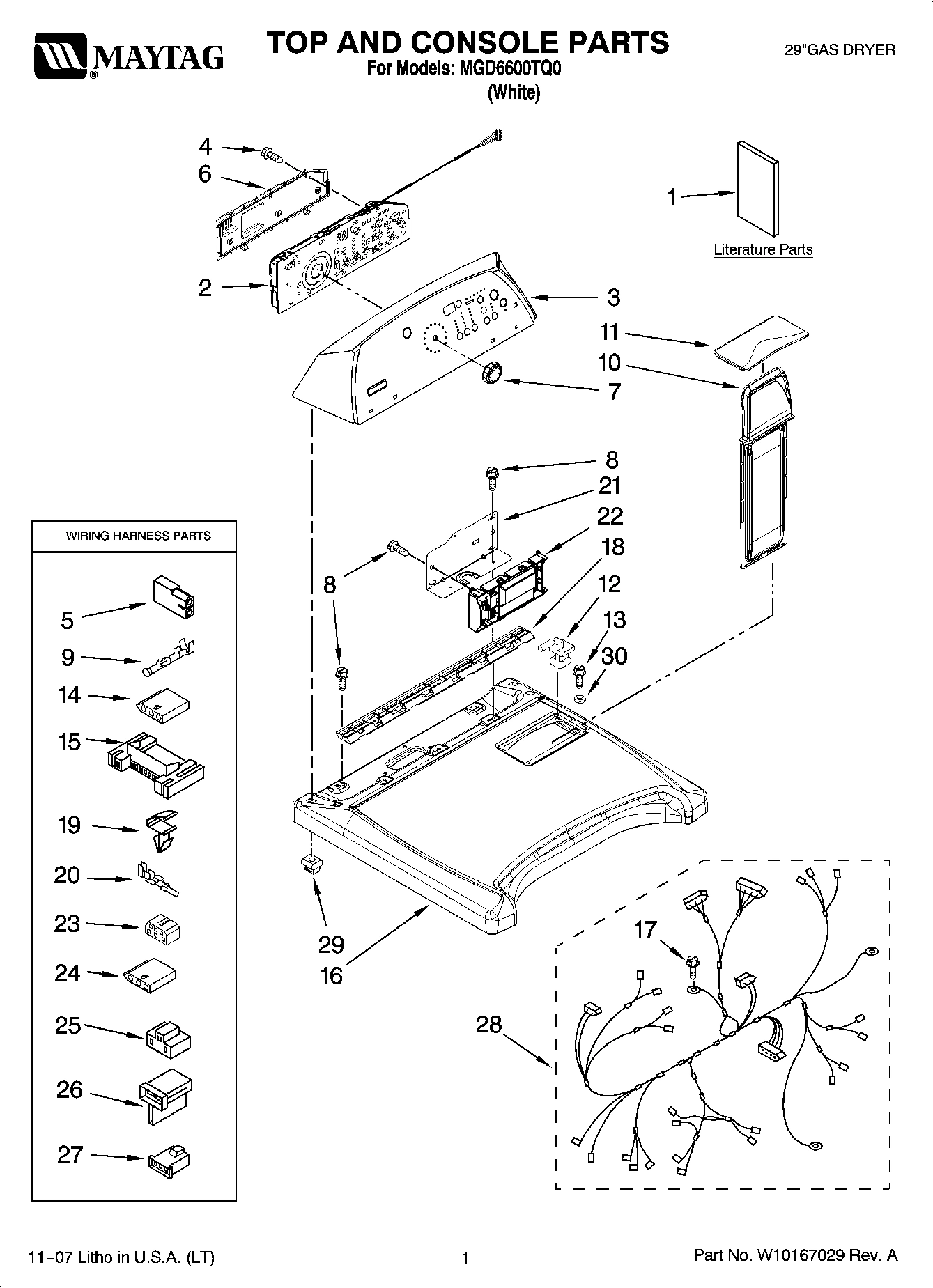 01 - TOP AND CONSOLE PARTS