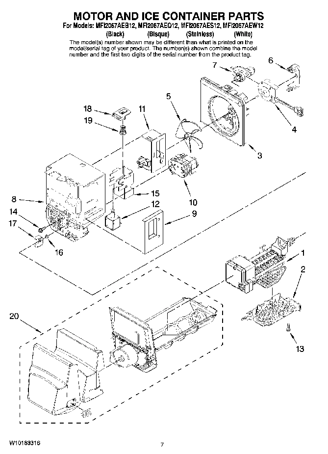 04 - MOTOR AND ICE CONTAINER PARTS