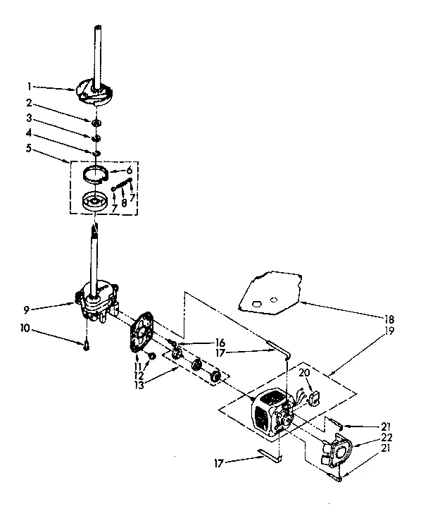 BRAKE, CLUTCH, GEARCASE, MOTOR AND PUMP