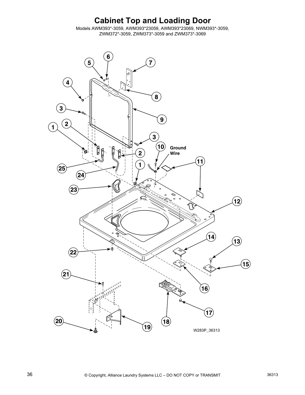 Cabinet Top and Loading Door