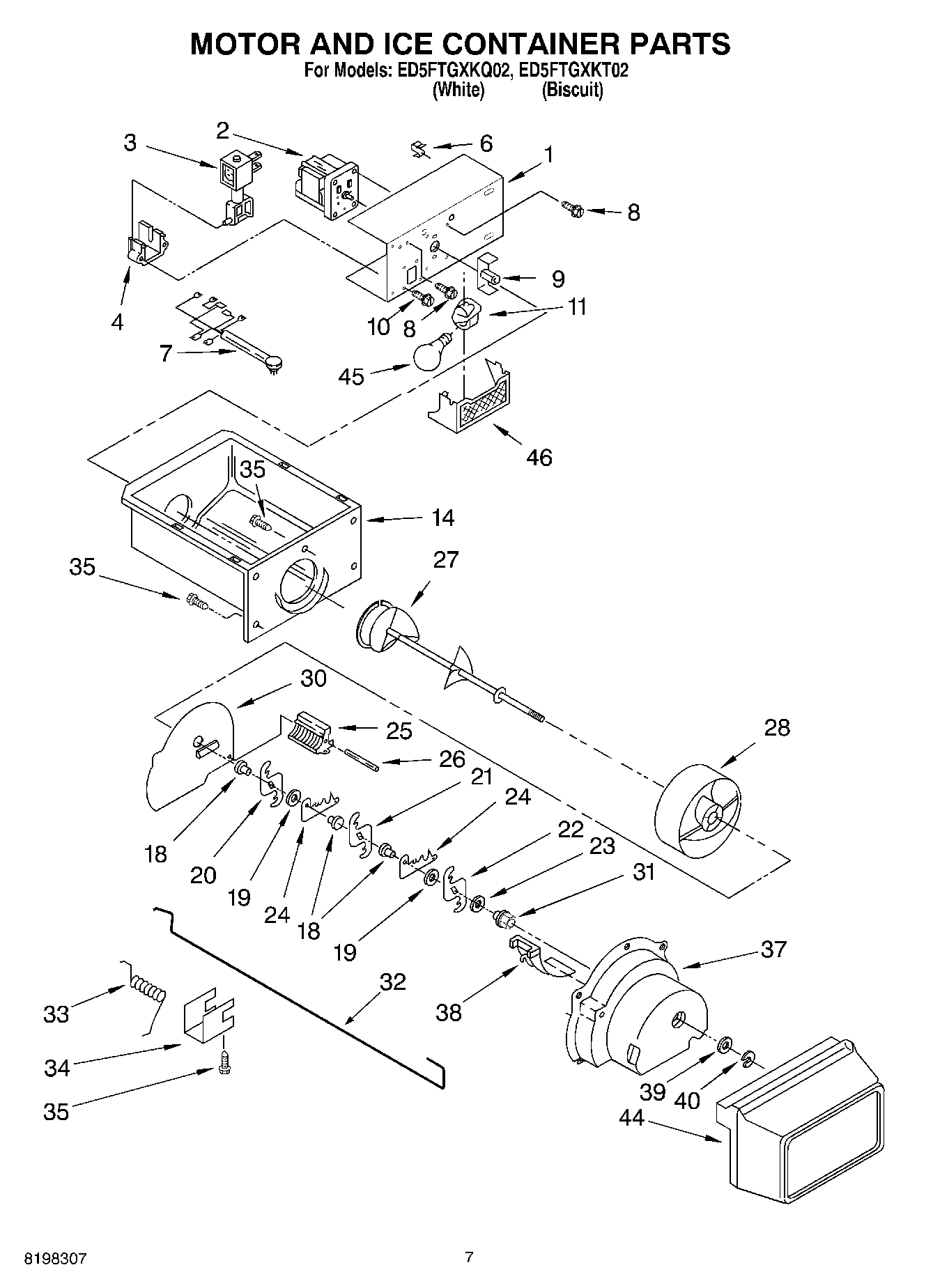 05 - MOTOR AND ICE CONTAINER PARTS