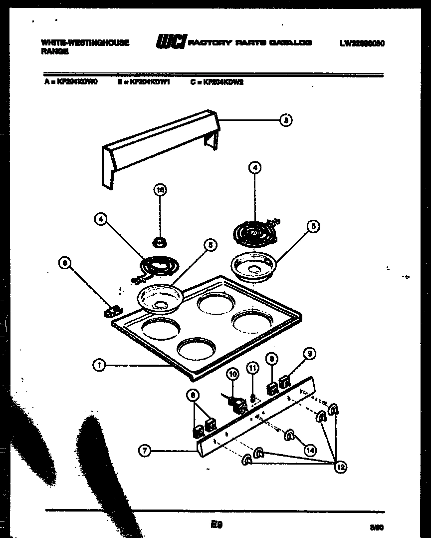 02 - BACKGUARD AND COOKTOP PARTS