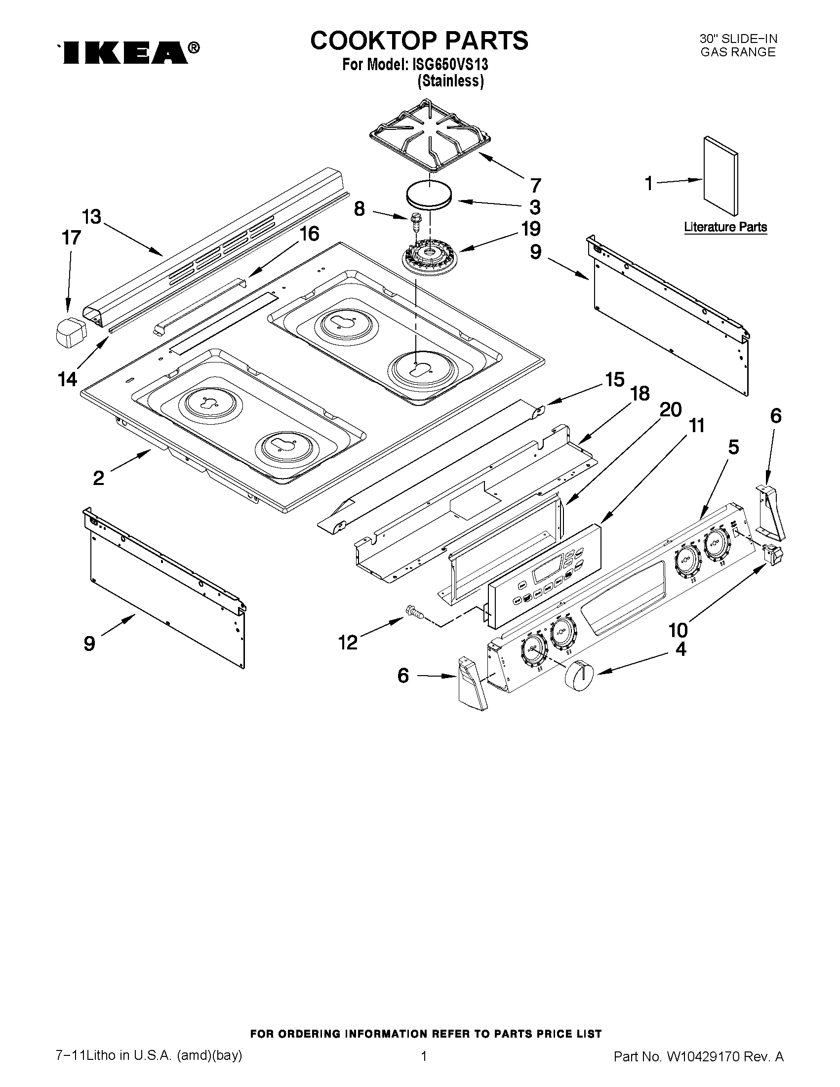 01 - COOKTOP PARTS
