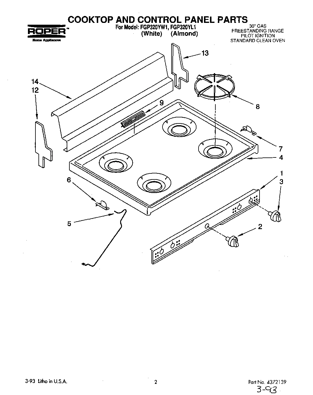 01 - COOKTOP AND CONTROL PANEL, LIT/OPTIONAL