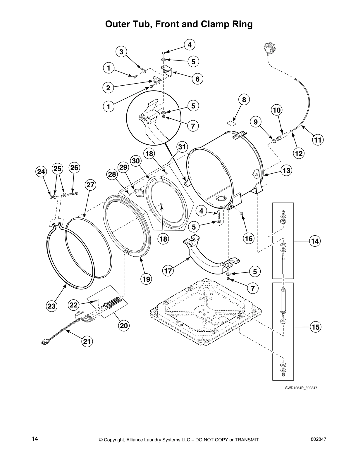 Outer Tub, Front and Clamp Ring