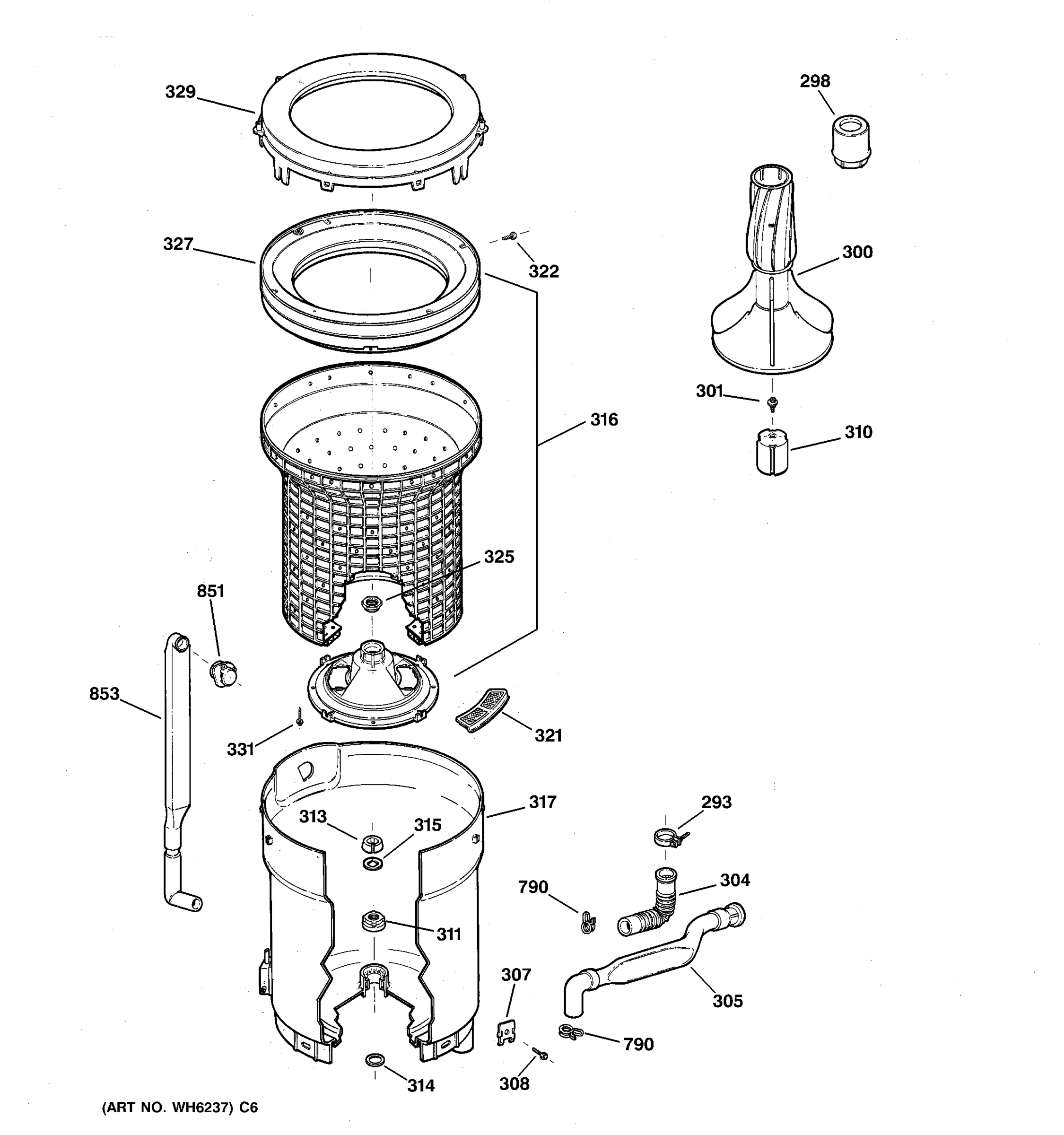 TUB, BASKET & AGITATOR