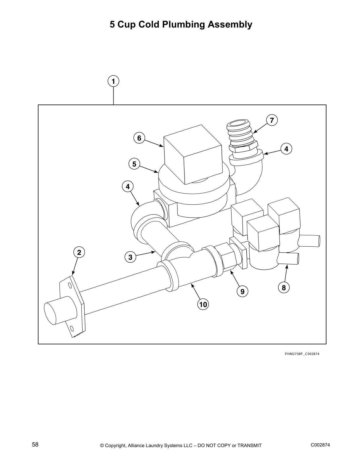 5 Cup Cold Plumbing Assembly