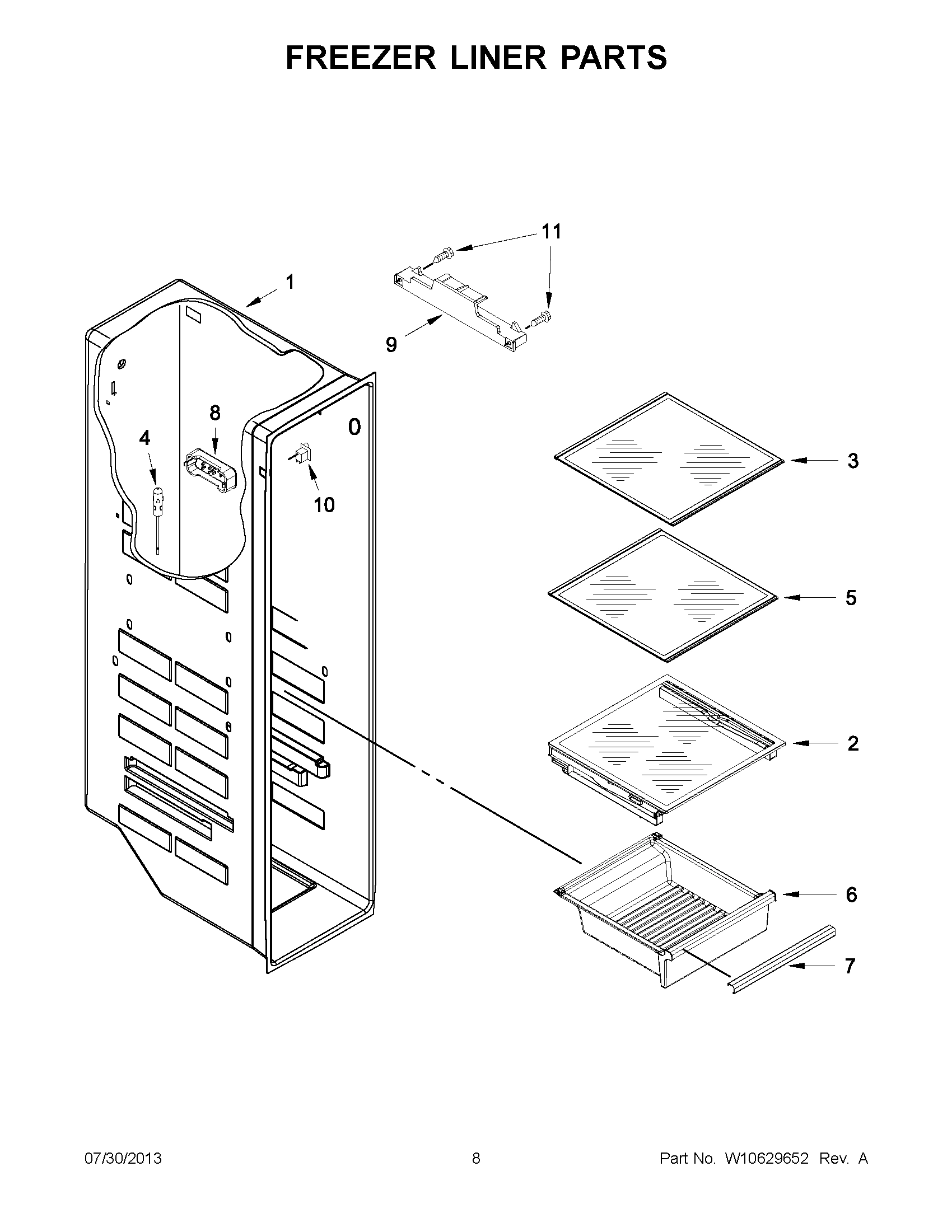04 - FREEZER LINER PARTS