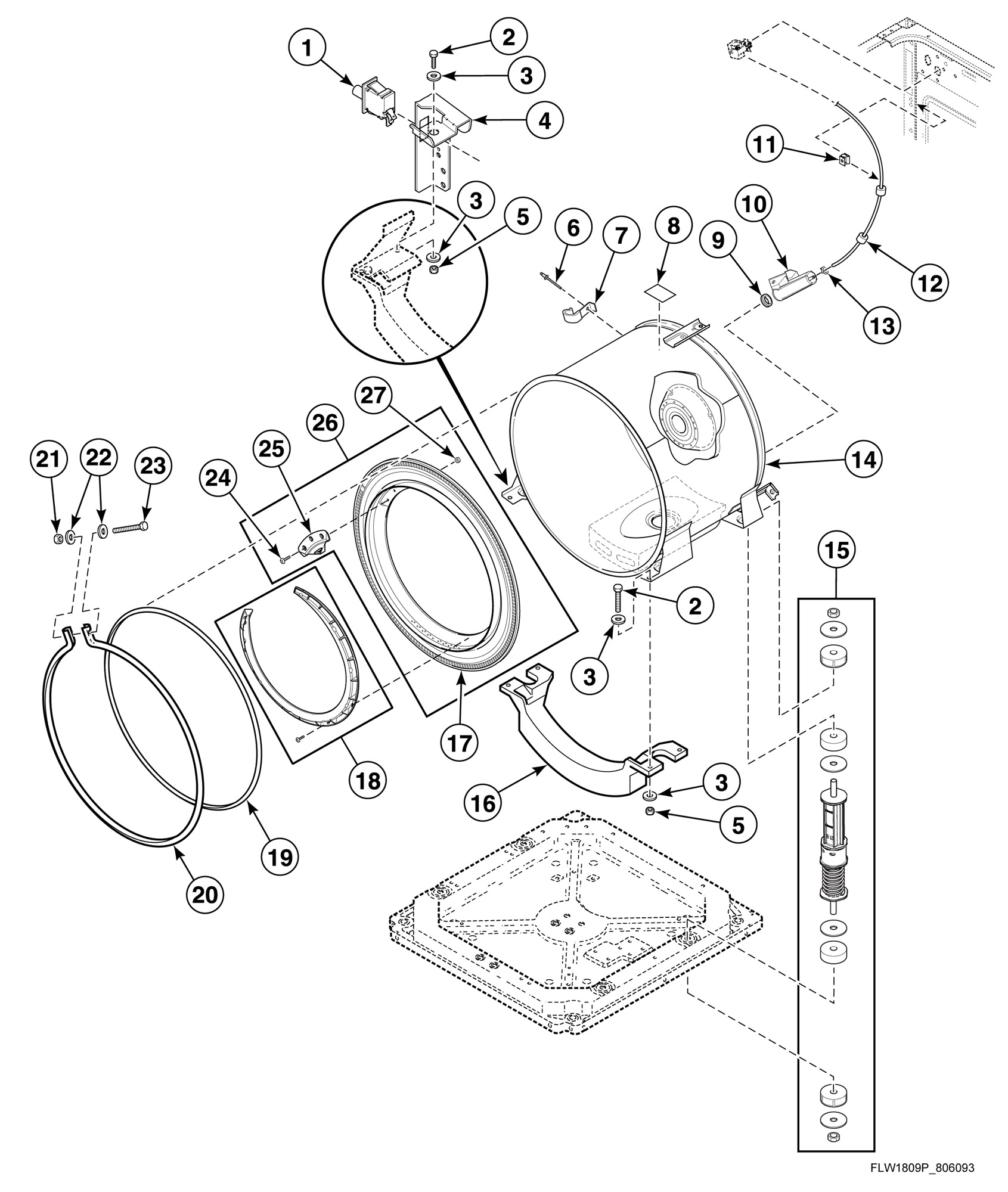 Outer Tub, Front and Clamp Ring