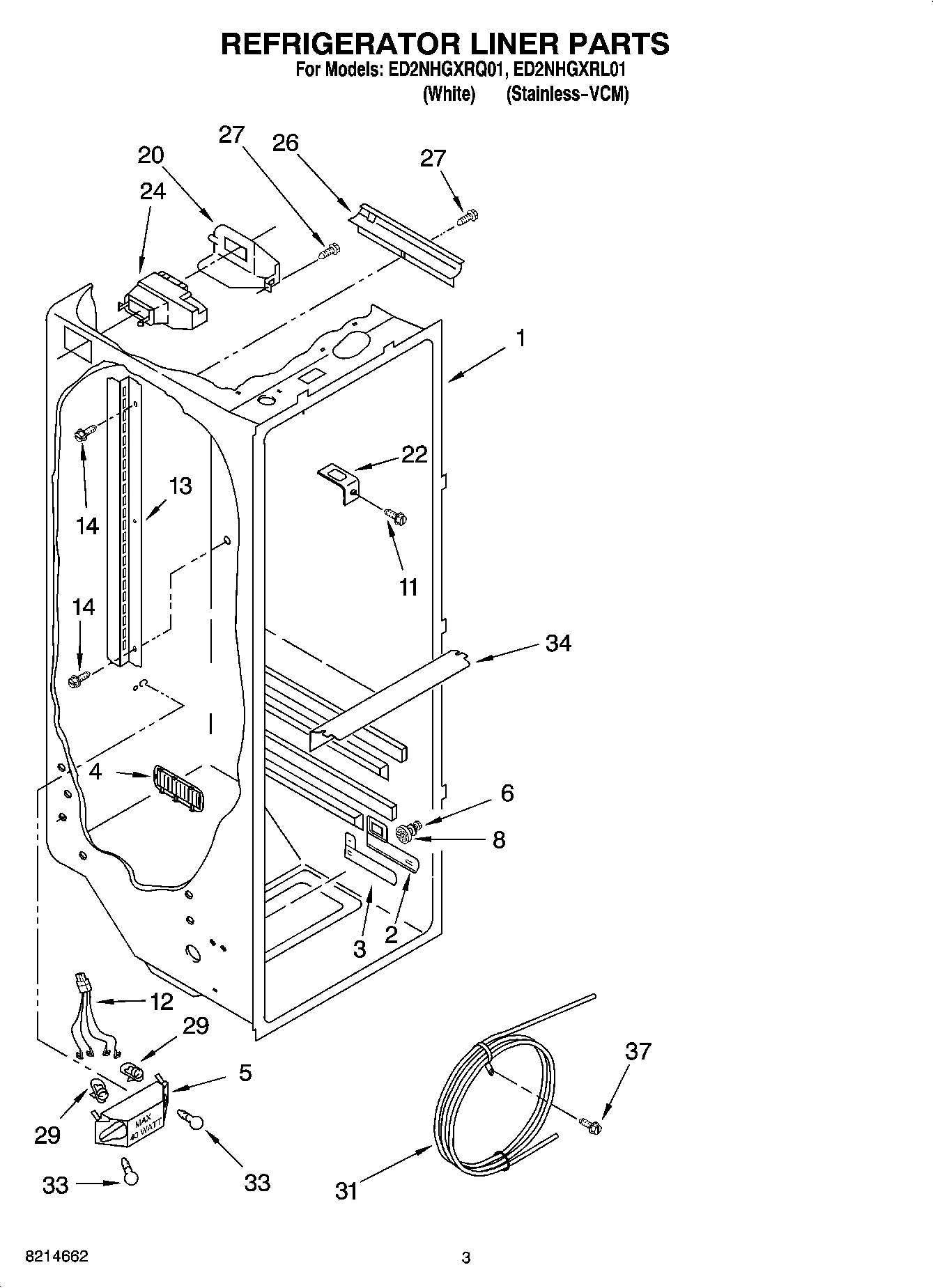 02 - REFRIGERATOR LINER PARTS