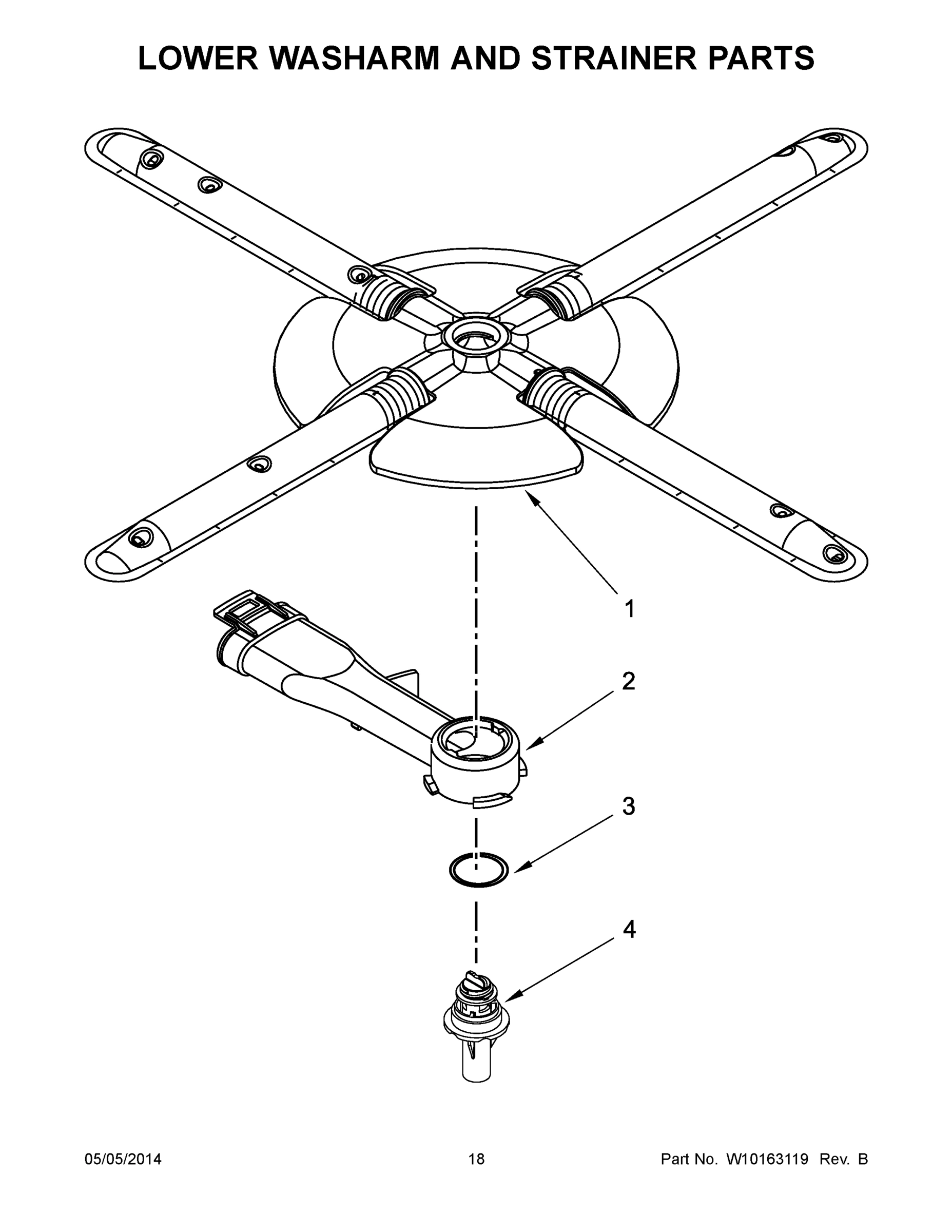 10 - LOWER WASHARM AND STRAINER PARTS