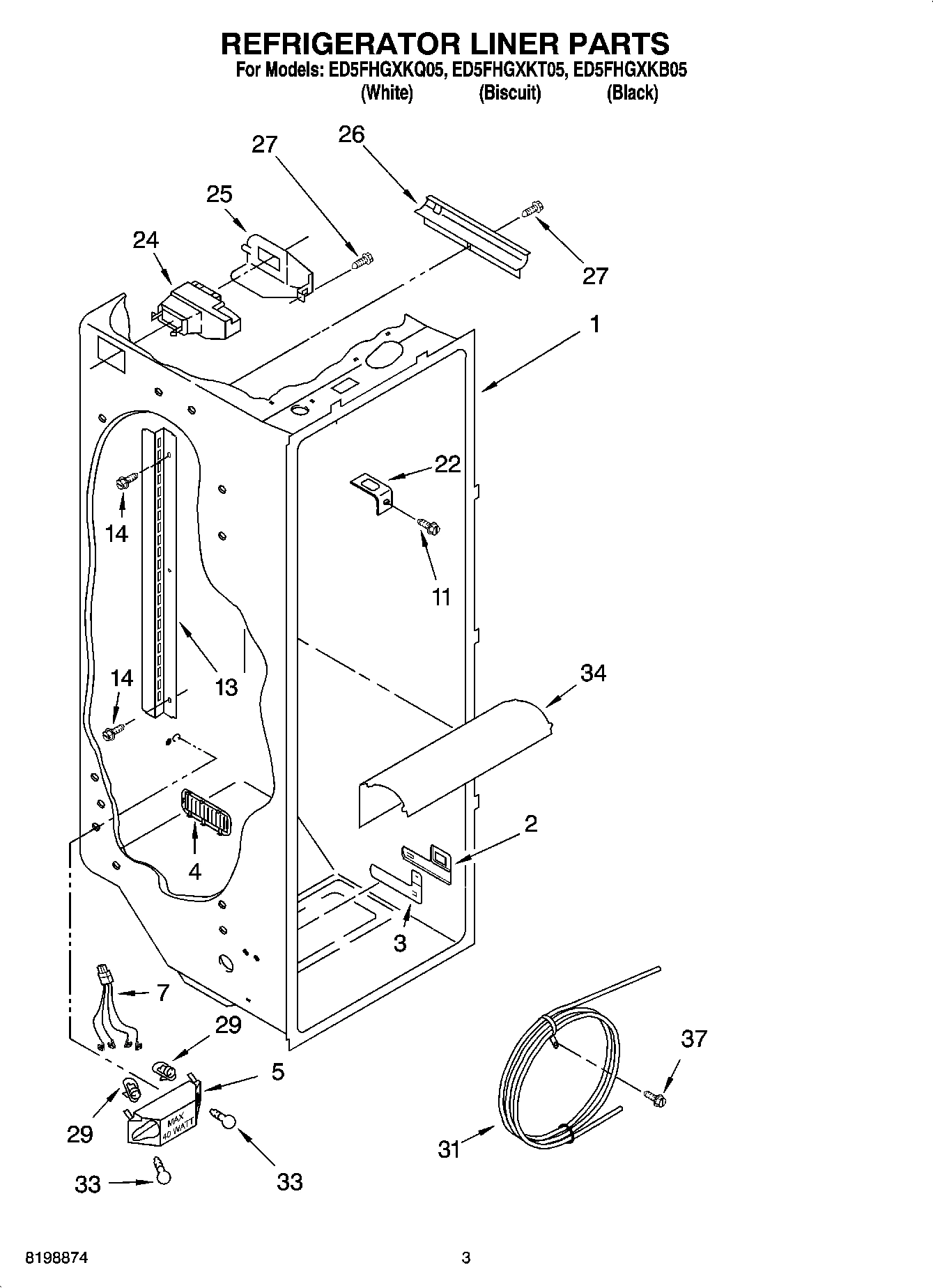 02 - REFRIGERATOR LINER PARTS