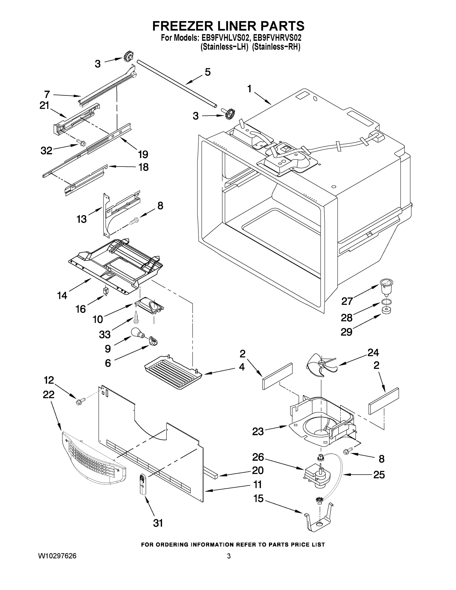 02 - FREEZER LINER PARTS
