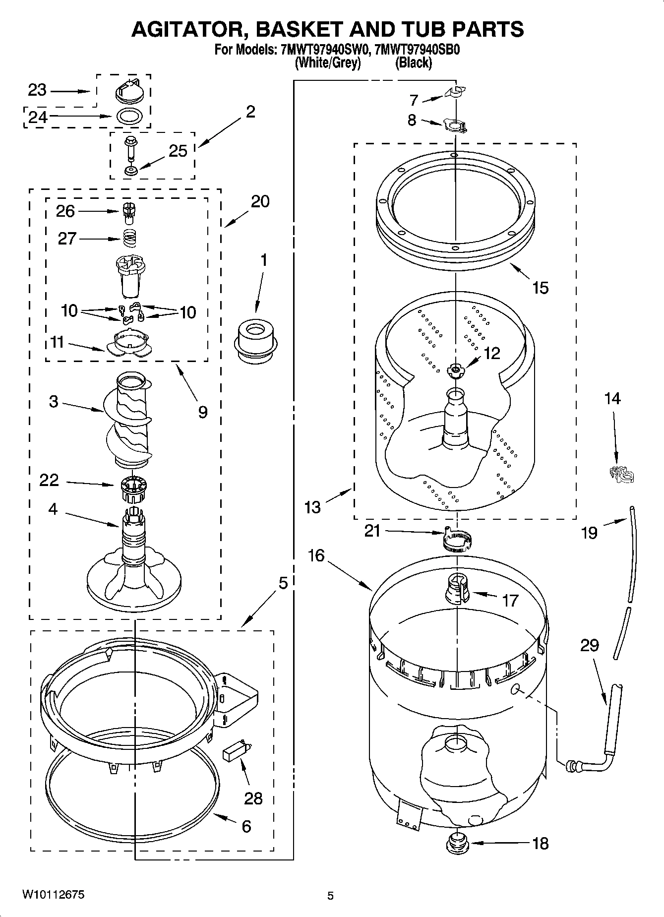 03 - AGITATOR, BASKET AND TUB PARTS