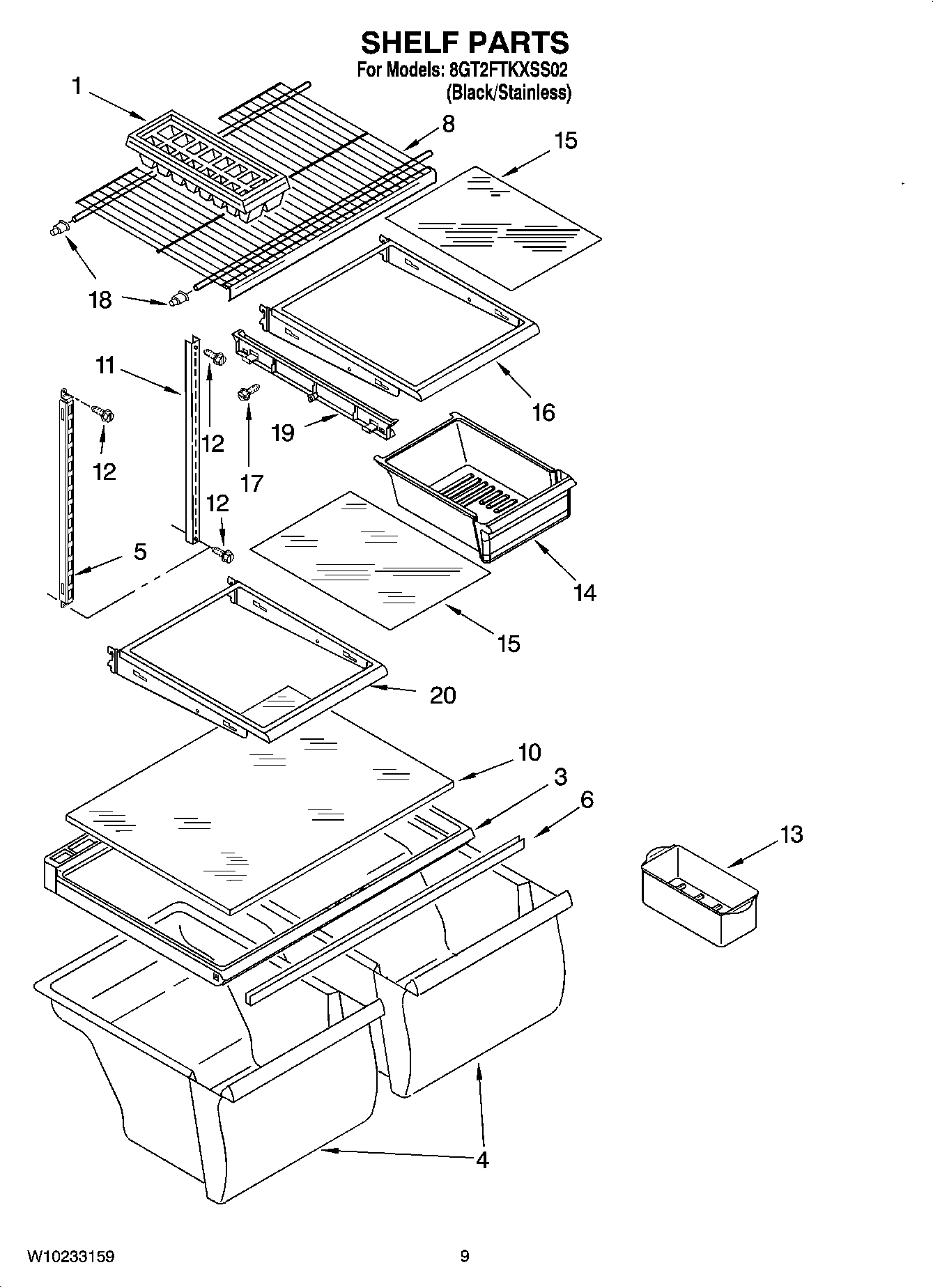 05 - SHELF PARTS, OPTIONAL PARTS (NOT INCLUDED)