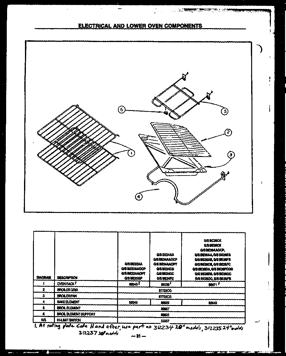 01 - ELECTRICAL AND LOWER OVEN COMPONENTS