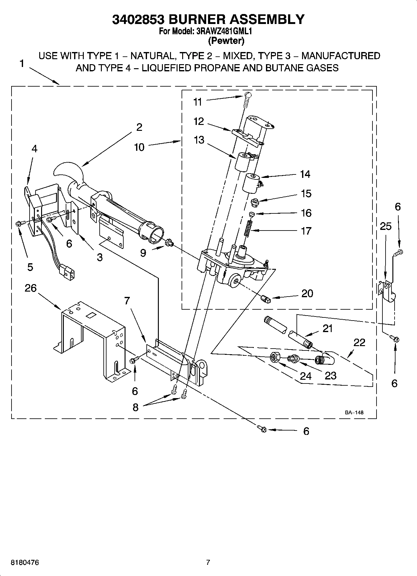 04 - 3402853 BURNER ASSEMBLY