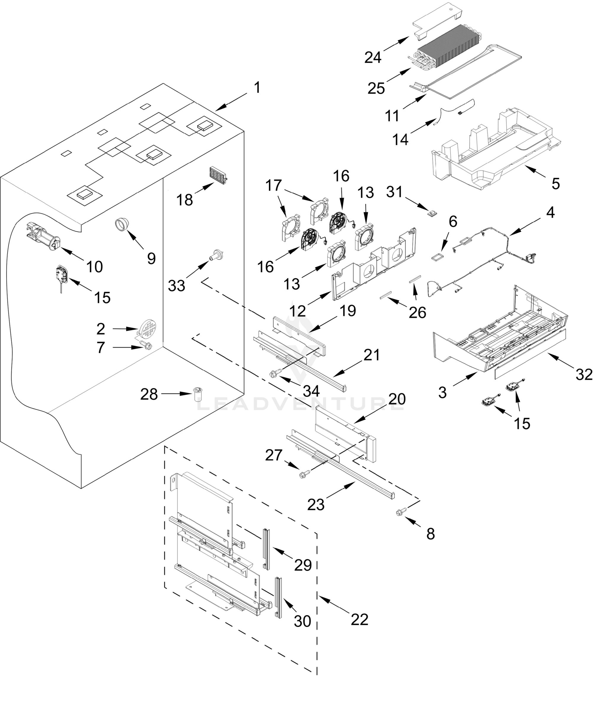 REFRIGERATOR LINER PARTS