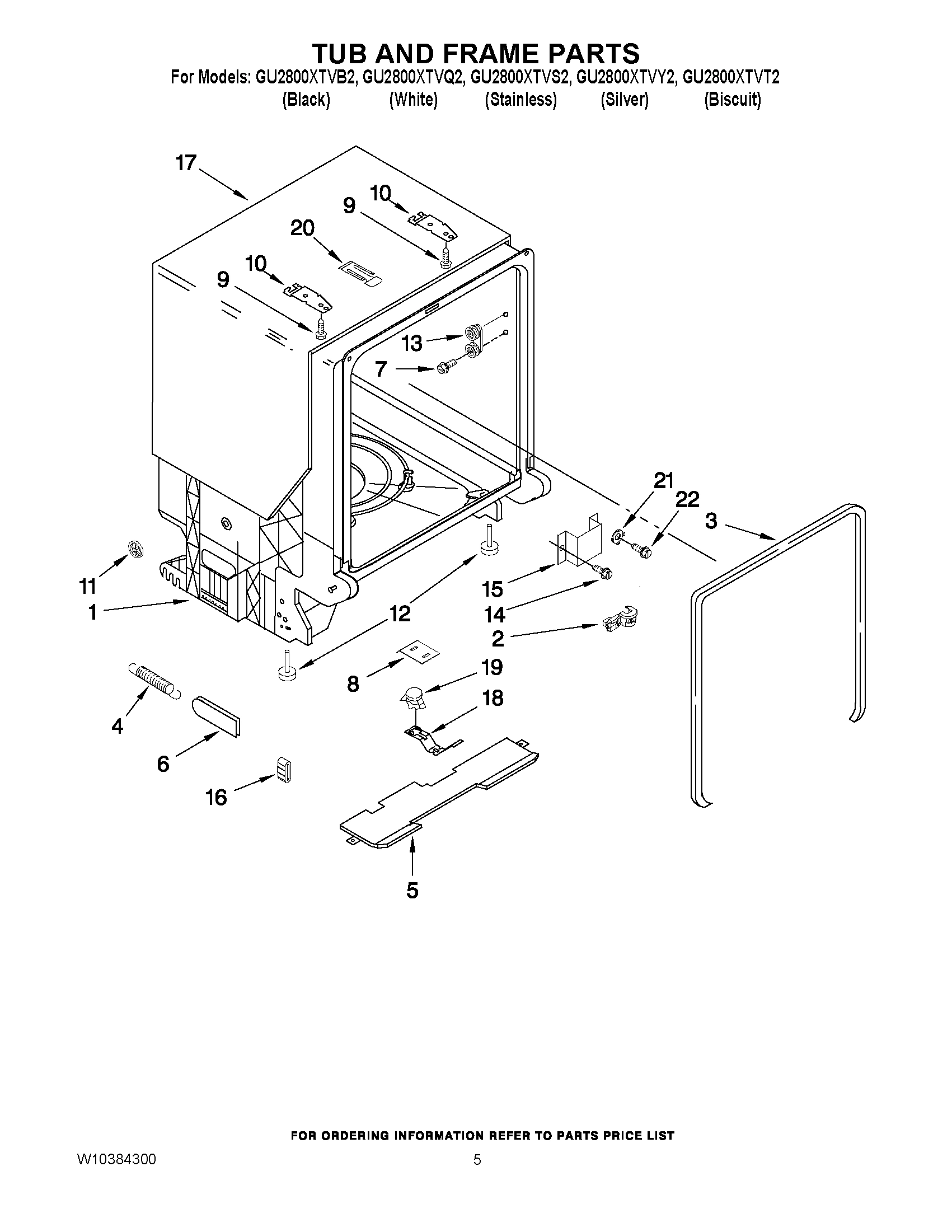 05 - TUB AND FRAME PARTS