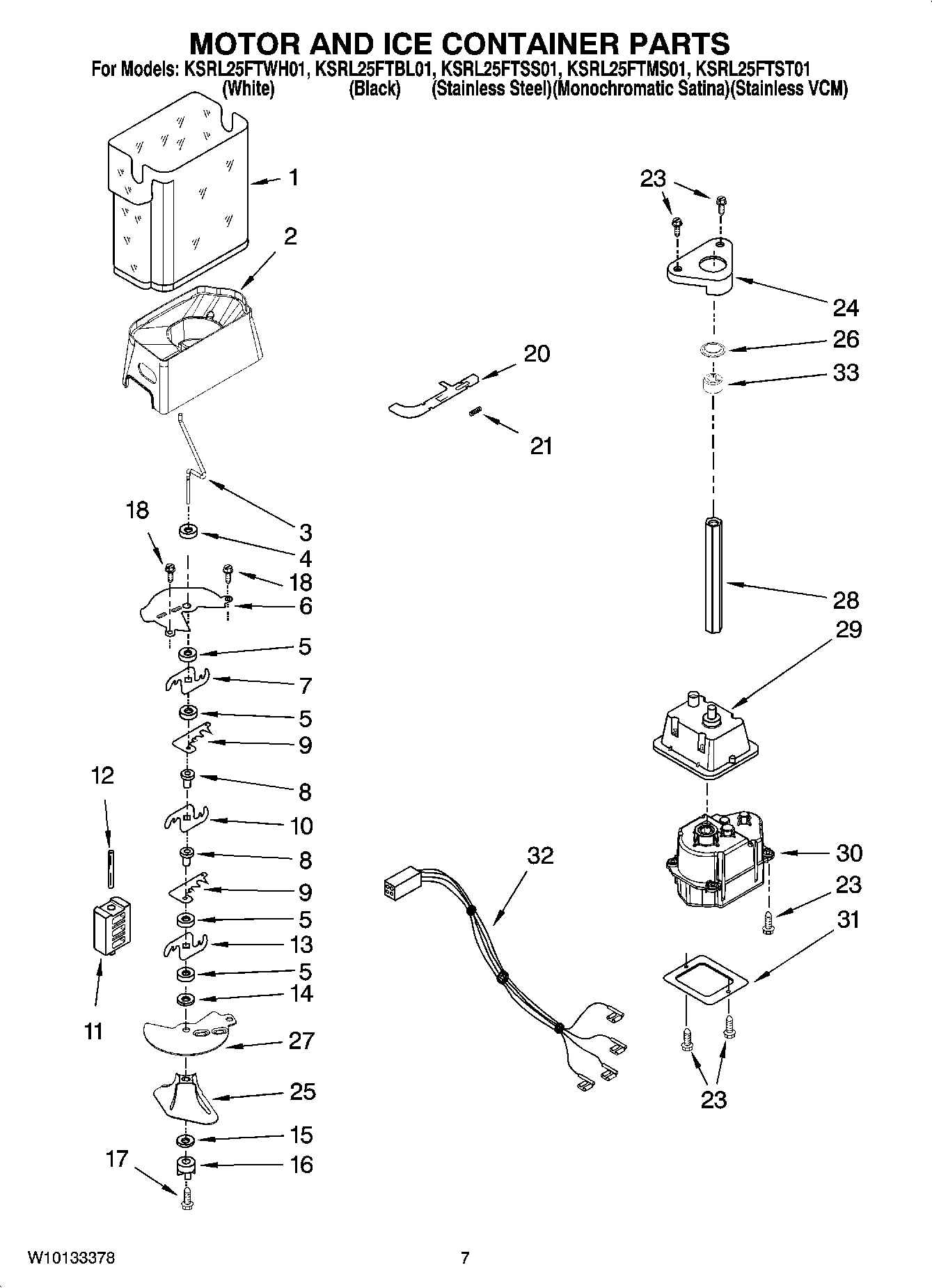 05 - MOTOR AND ICE CONTAINER PARTS