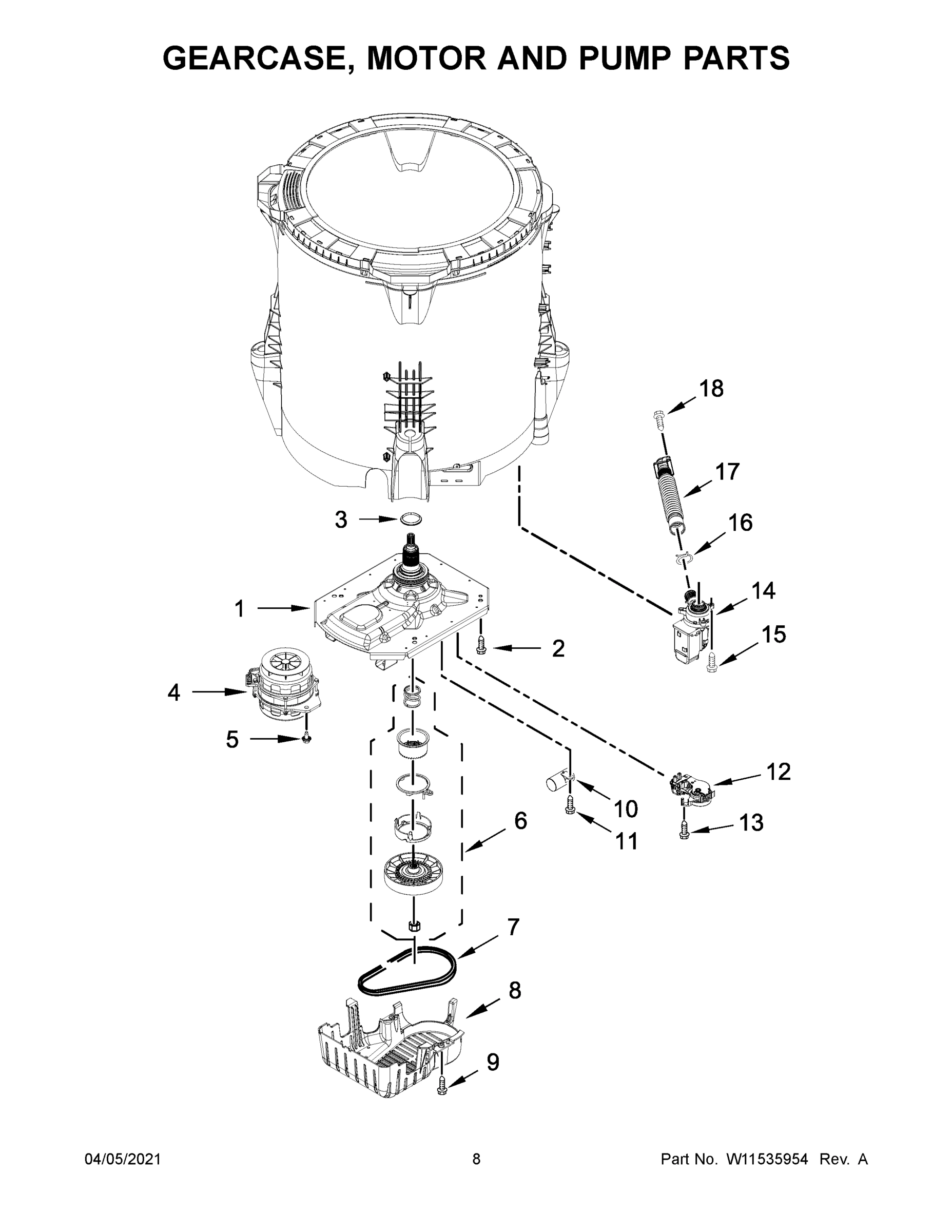 05 - GEARCASE, MOTOR AND PUMP PARTS