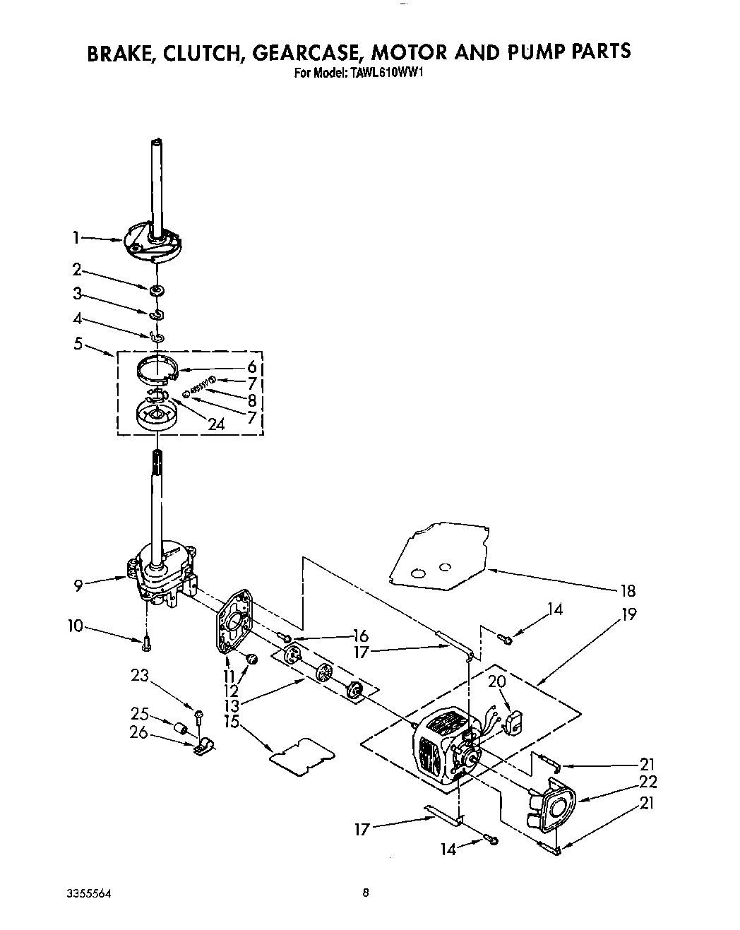 07 - BRAKE, CLUTCH, GEARCASE, MOTOR AND PUMP