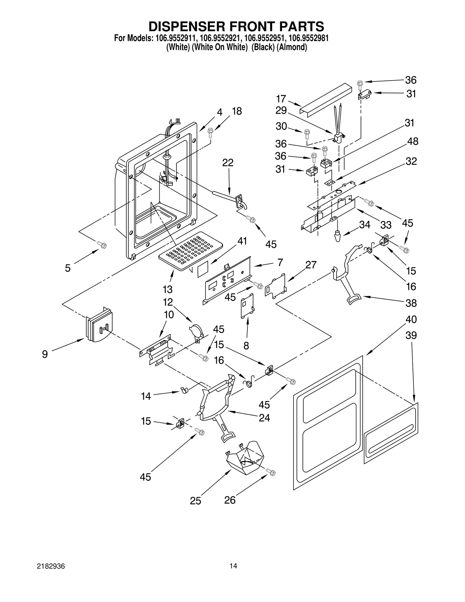 DISPENSER FRONT PARTS