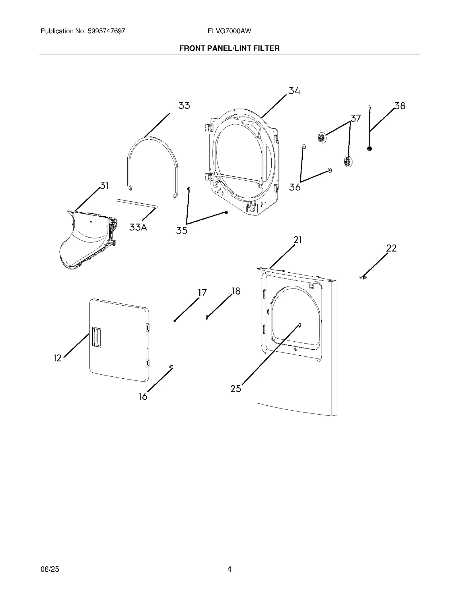 FRONT PANEL/LINT FILTER