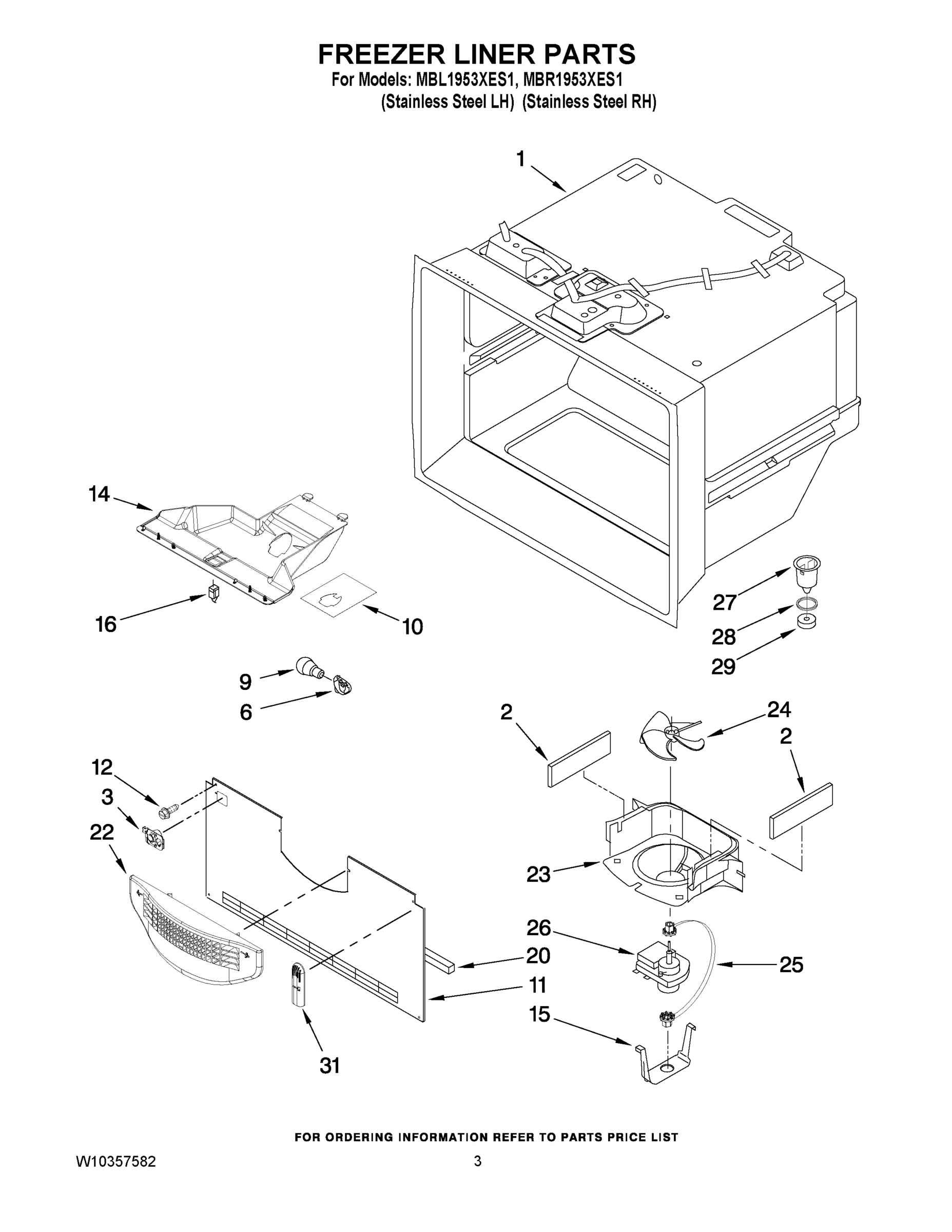 02 - FREEZER LINER PARTS