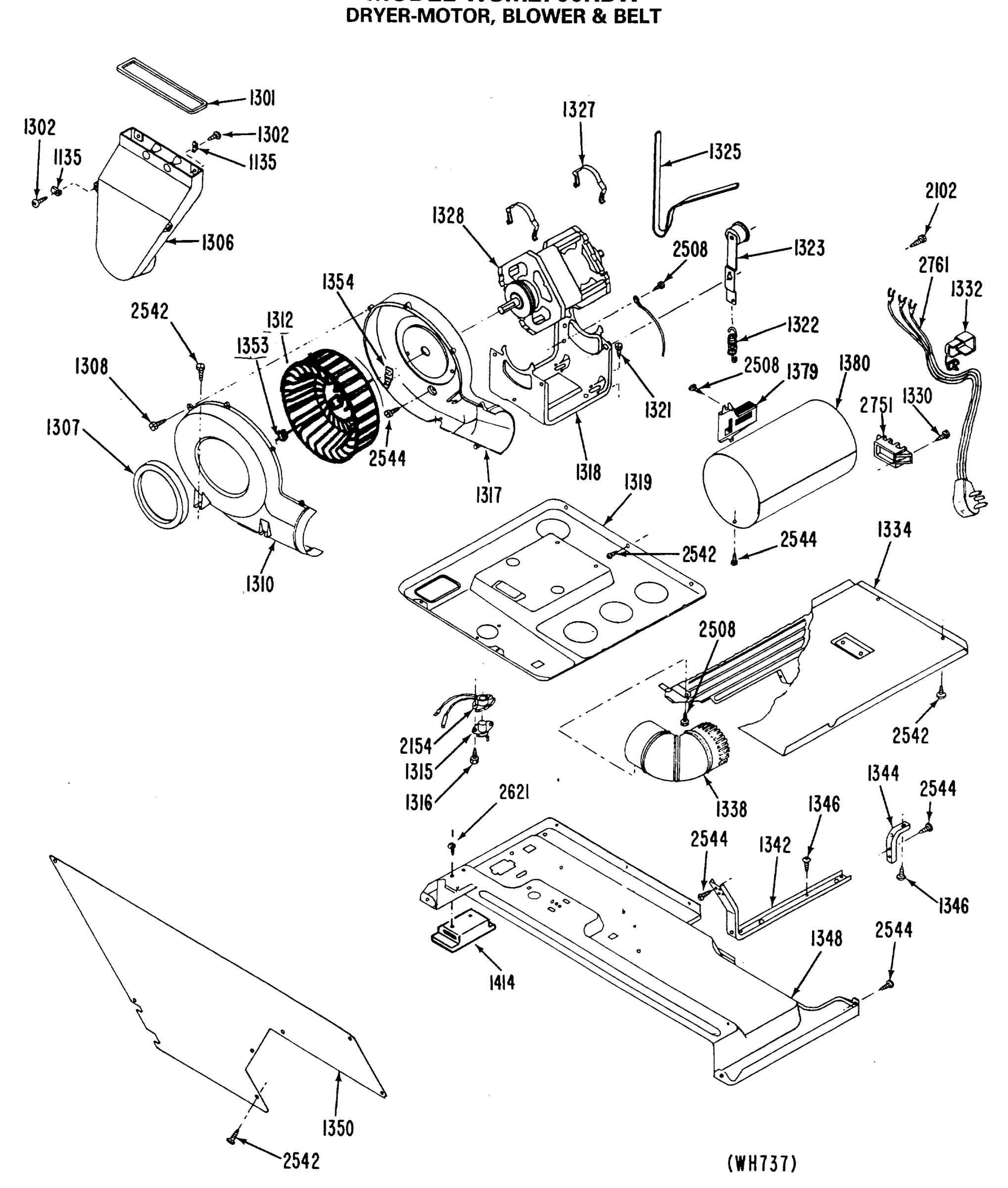 DRYER-MOTOR, BLOWER & BELT