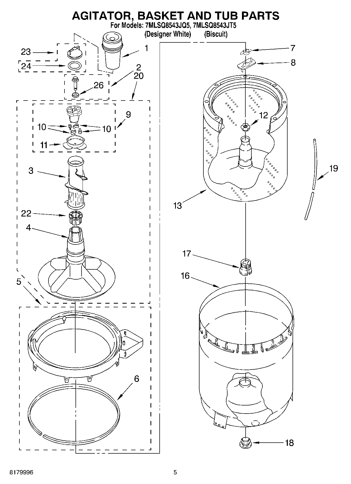 03 - AGITATOR, BASKET AND TUB PARTS