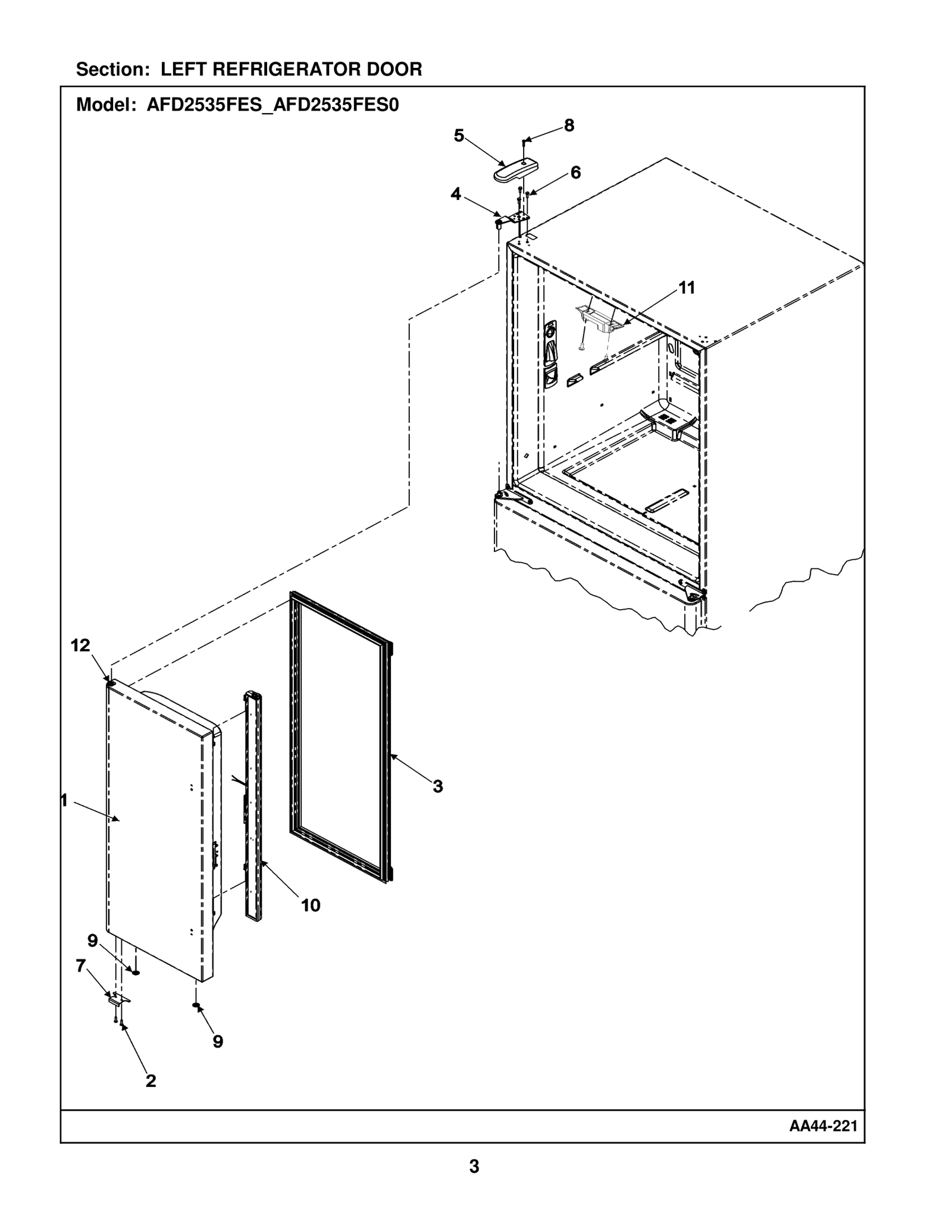 LEFT REFRIGERATOR DOOR
