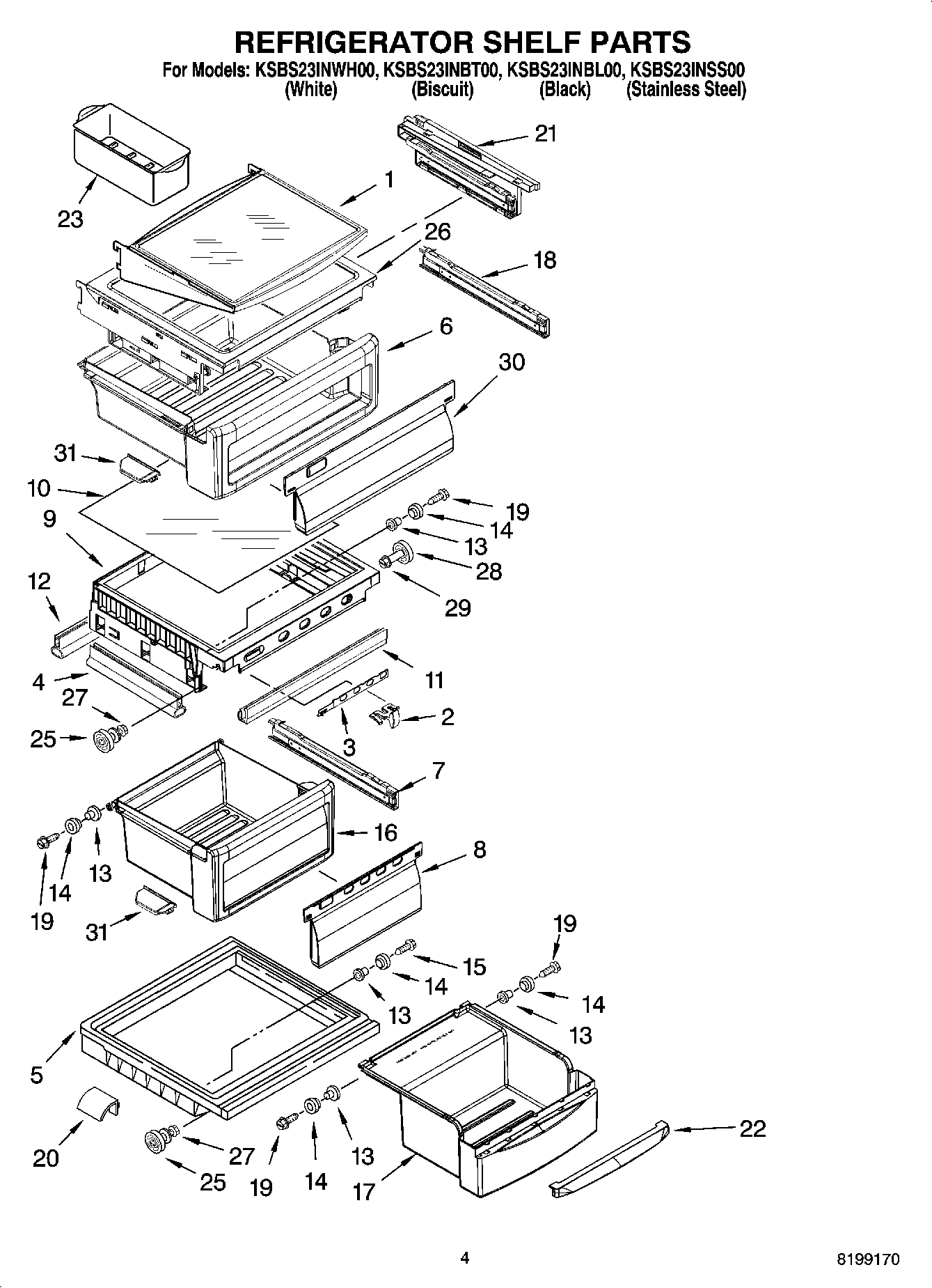 03 - REFRIGERATOR SHELF PARTS