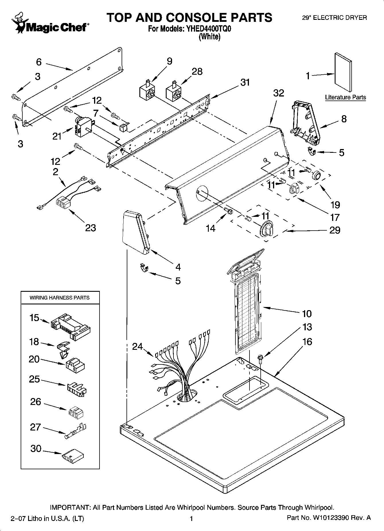 01 - TOP AND CONSOLE PARTS