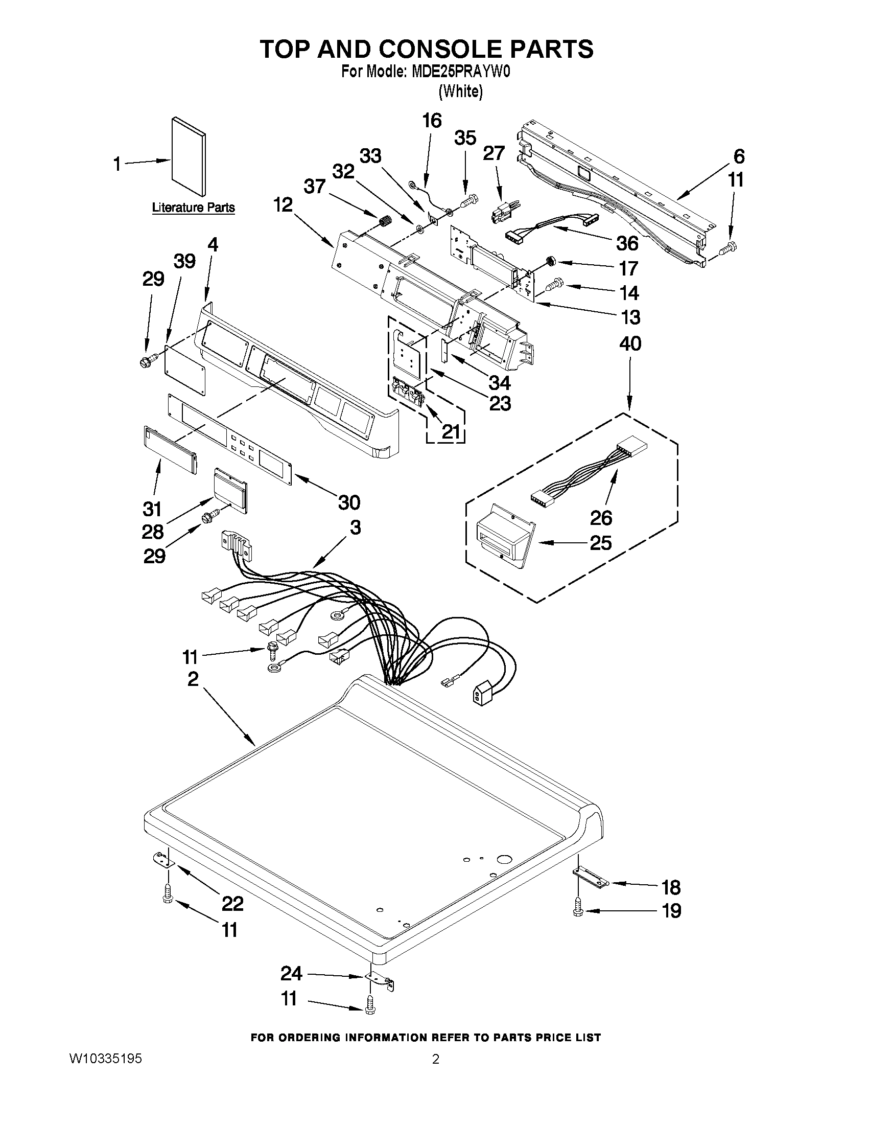 01 - TOP AND CONSOLE PARTS