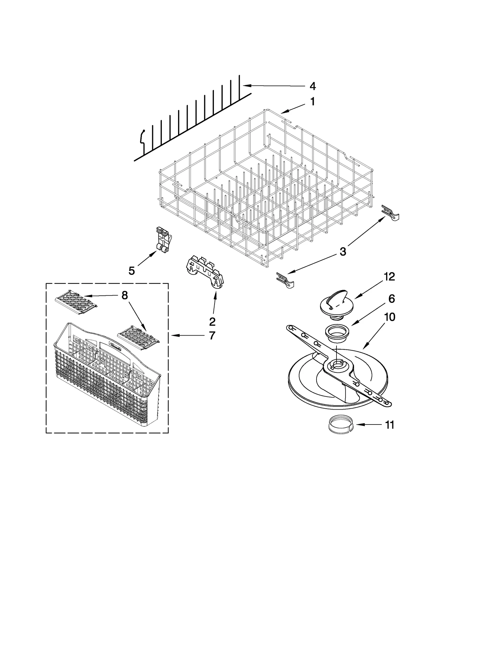 LOWER DISHRACK PARTS