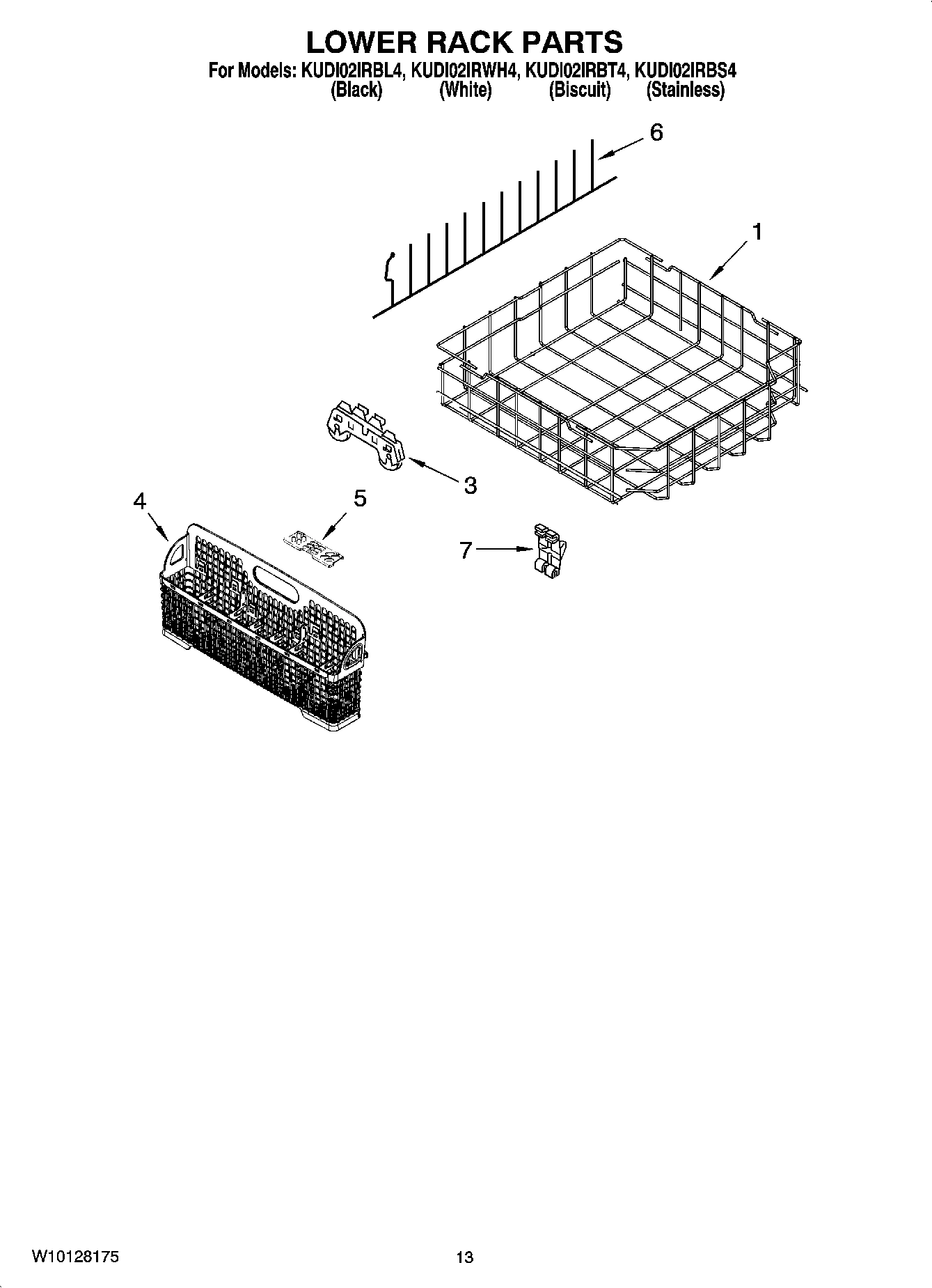 11 - LOWER RACK PARTS, OPTIONAL PARTS (NOT INCLUDED)