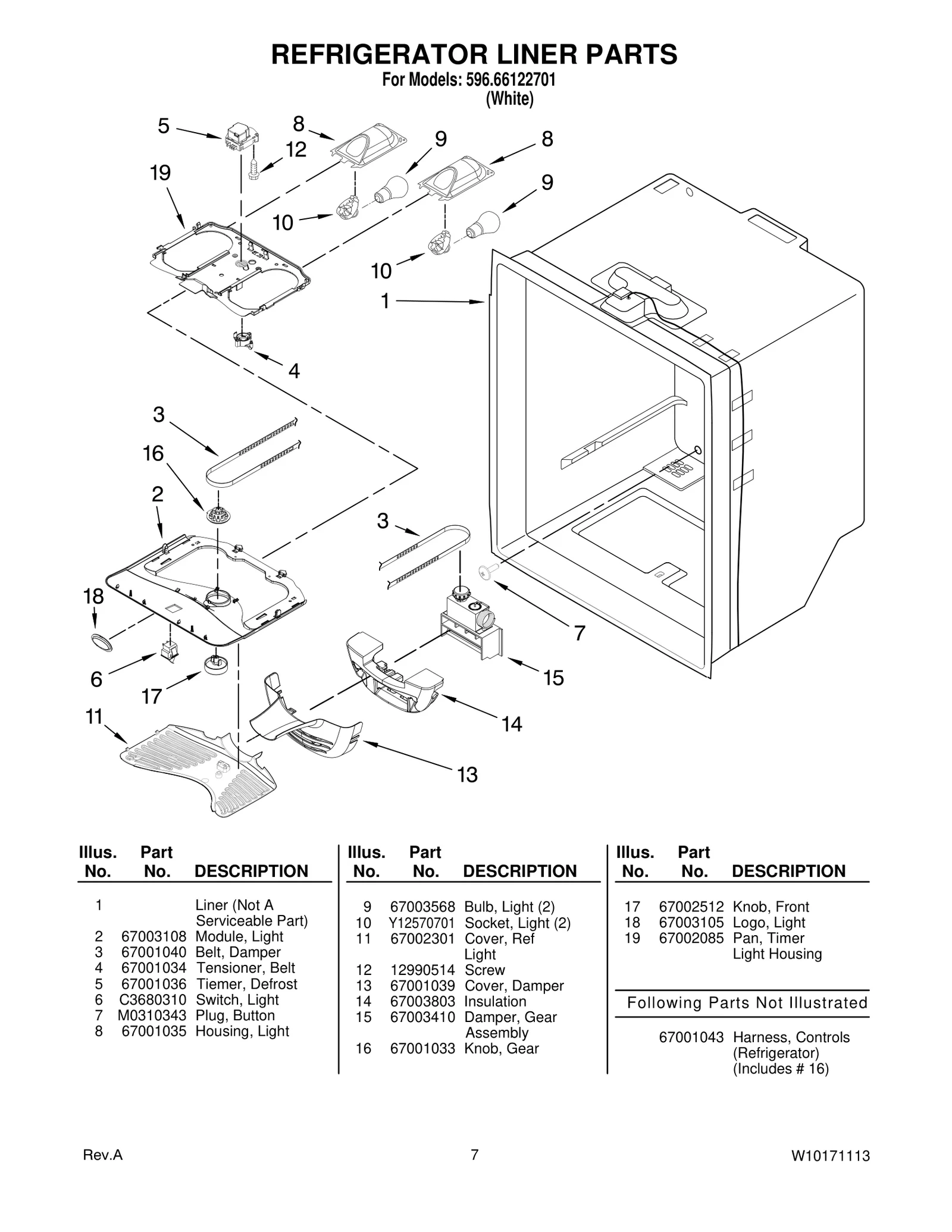 REFRIGERATOR LINER PARTS