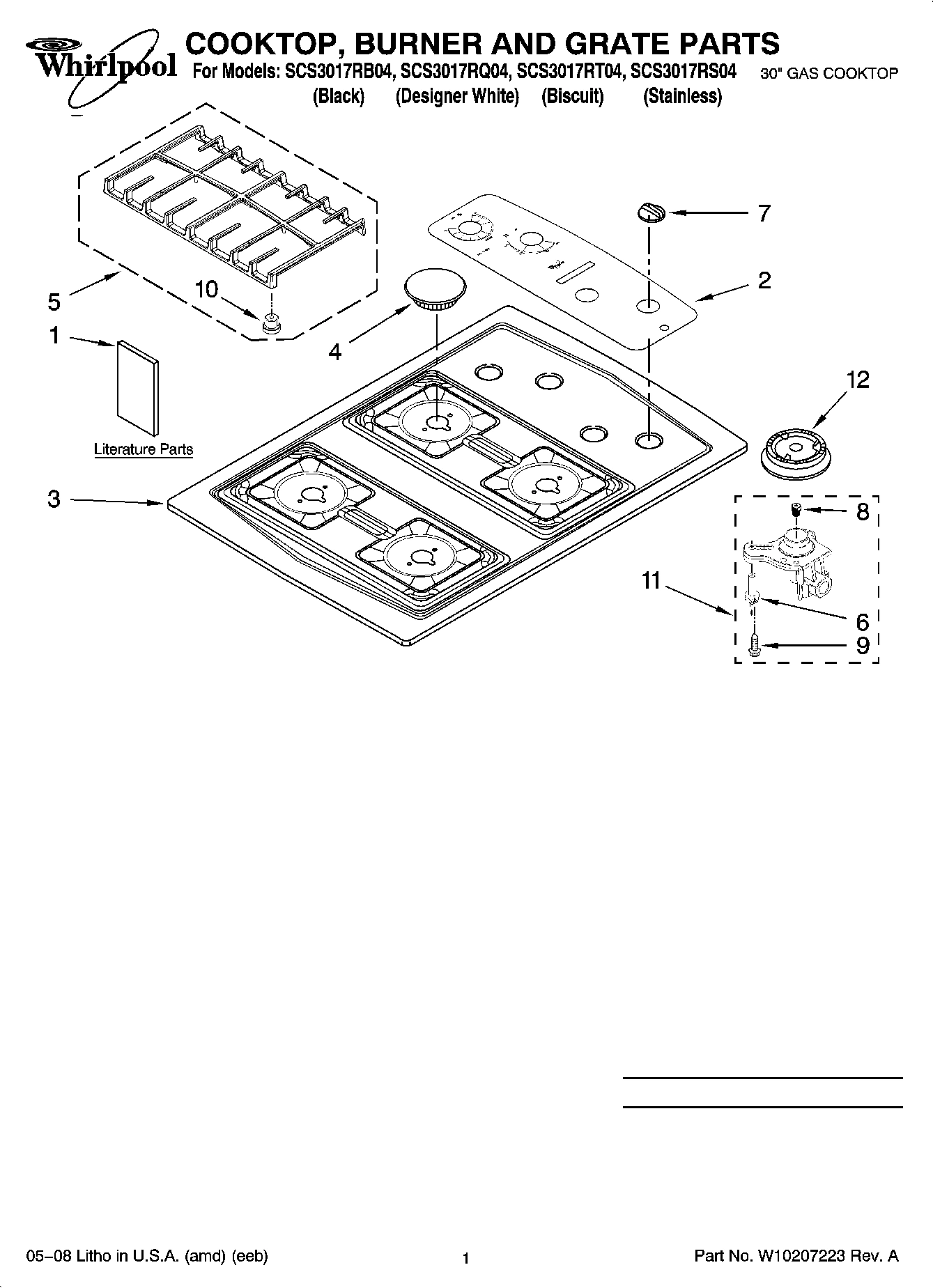 01 - COOKTOP, BURNER AND GRATE PARTS