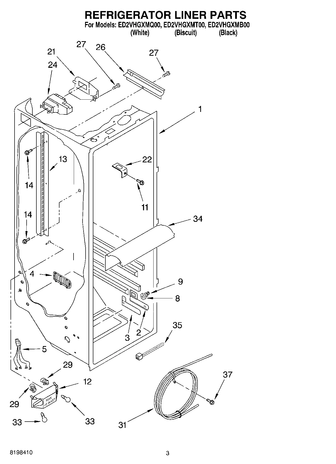 02 - REFRIGERATOR LINER PARTS