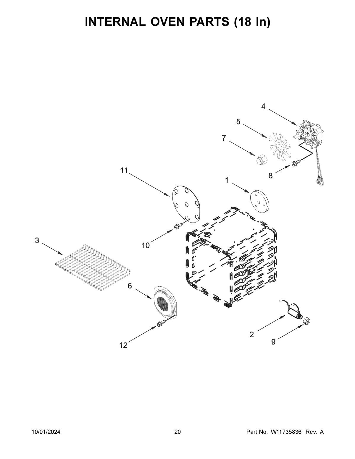 11 - INTERNAL OVEN PARTS (18 IN)