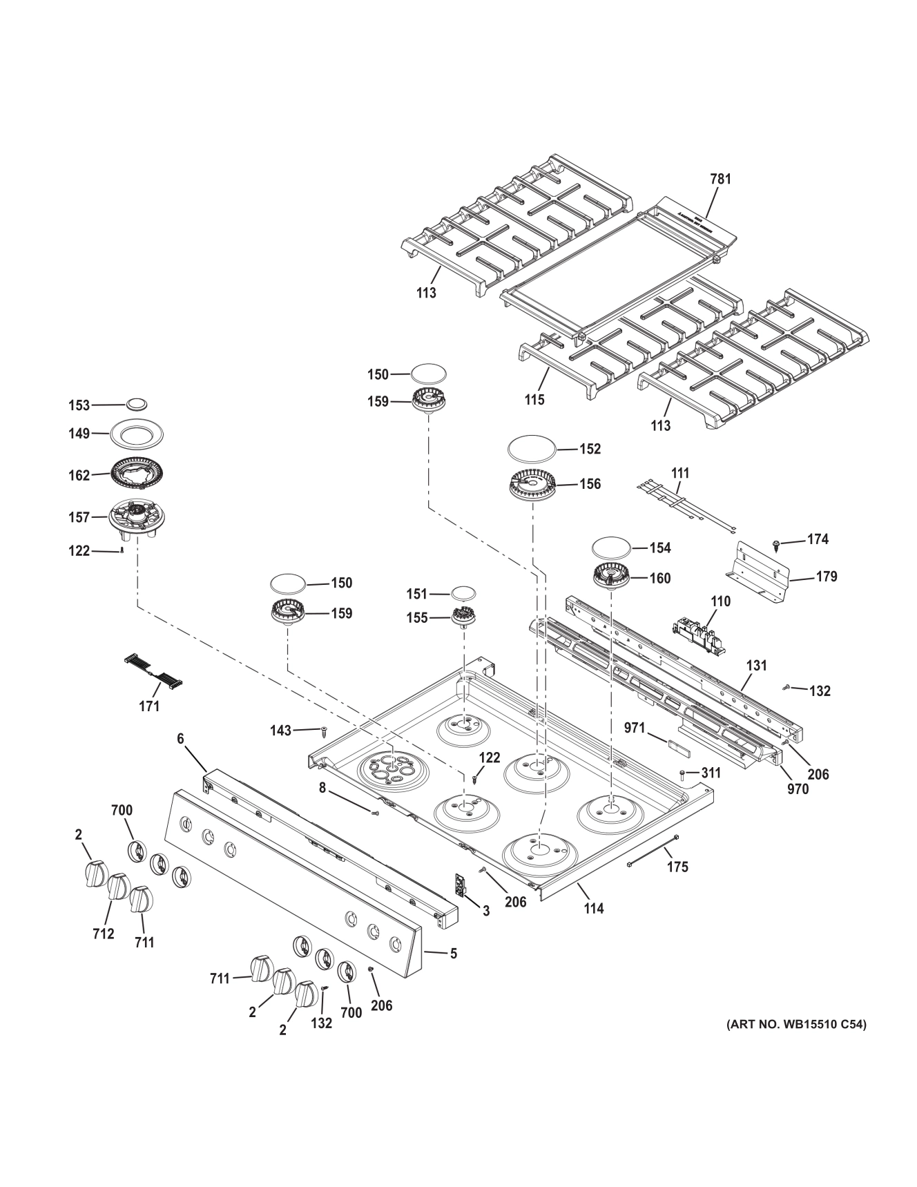 CONTROL PANEL & COOKTOP