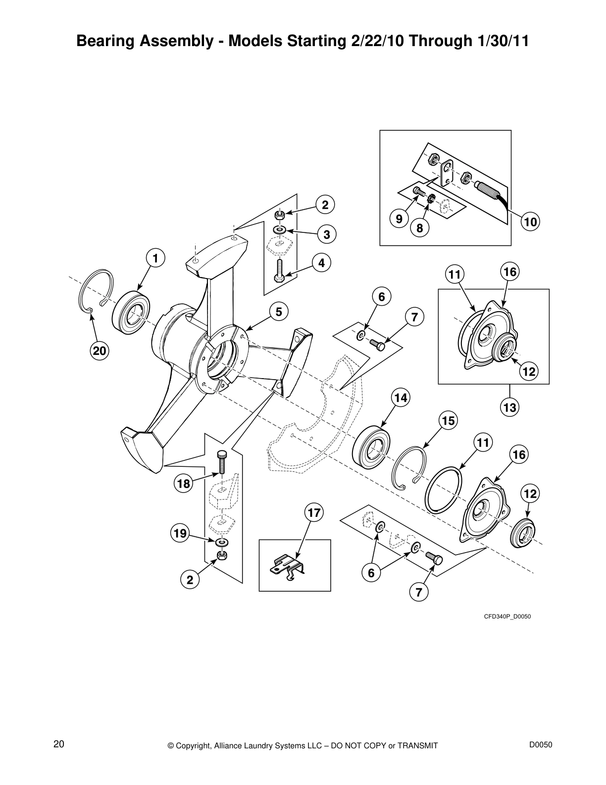 Bearing Assembly - Models Starting 2/22/10 Through 1/30/11