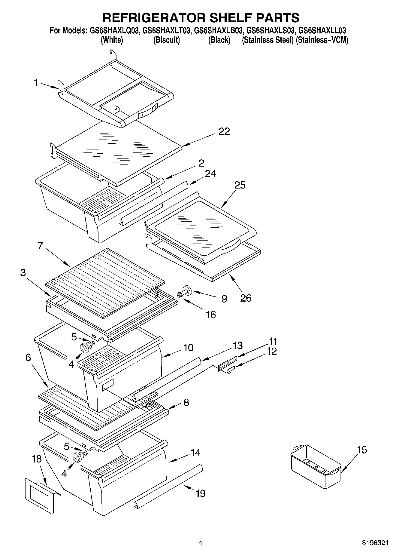 03 - REFRIGERATOR SHELF PARTS
