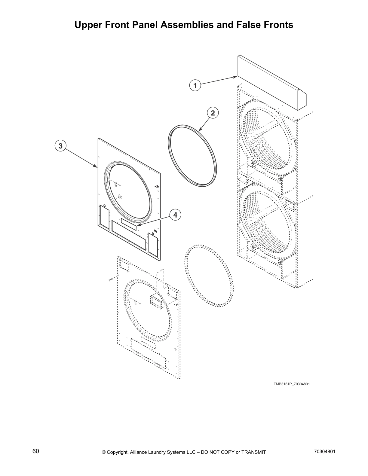 Upper Front Panel Assemblies and False Fronts
