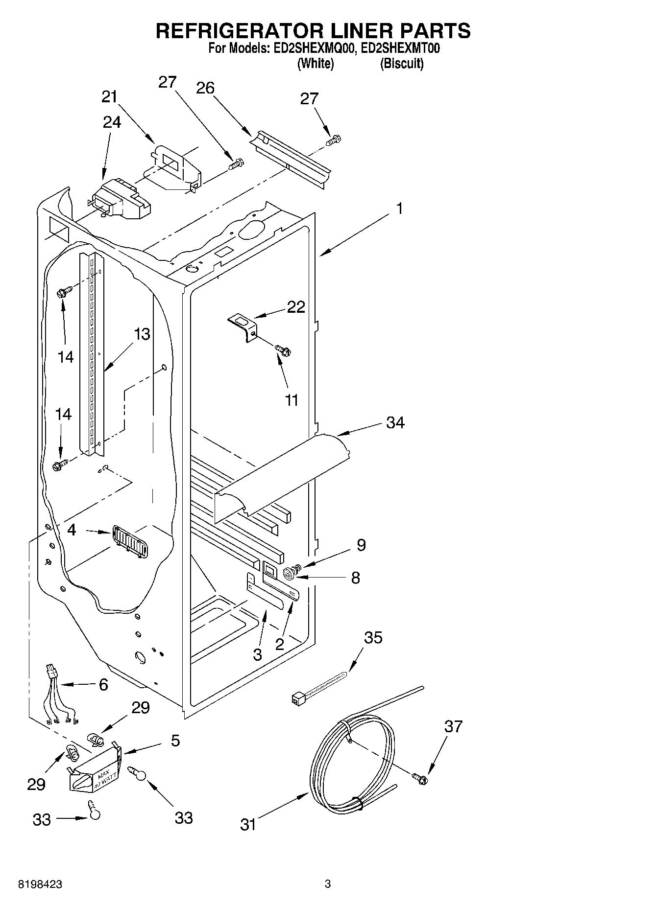 02 - \fs36 REFRIGERATOR LINER PARTS