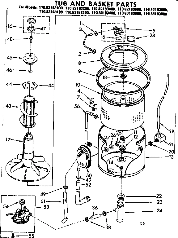 TUB AND BASKET PARTS