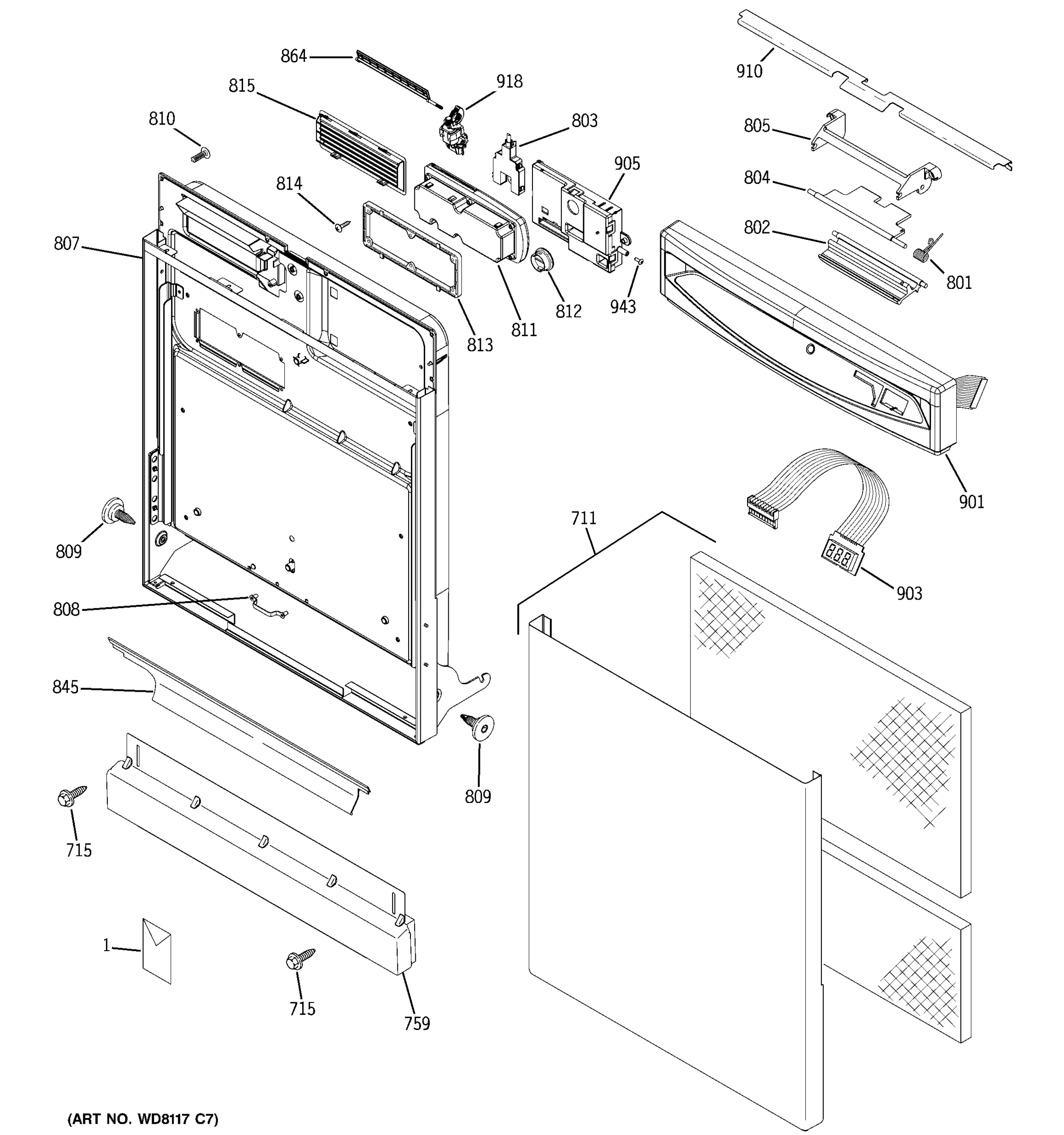 ESCUTCHEON & DOOR ASSEMBLY
